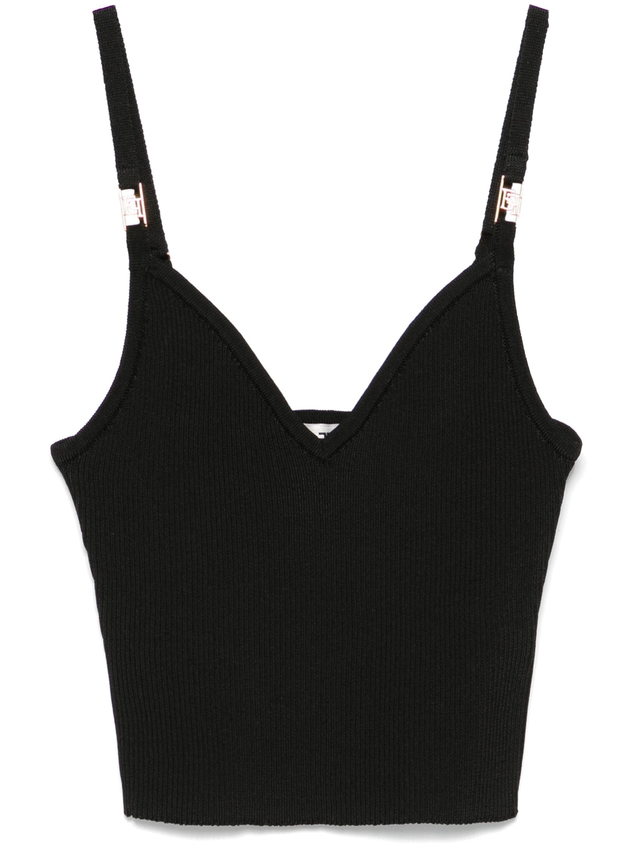 ELISABETTA FRANCHI RIBBED CROP TOP