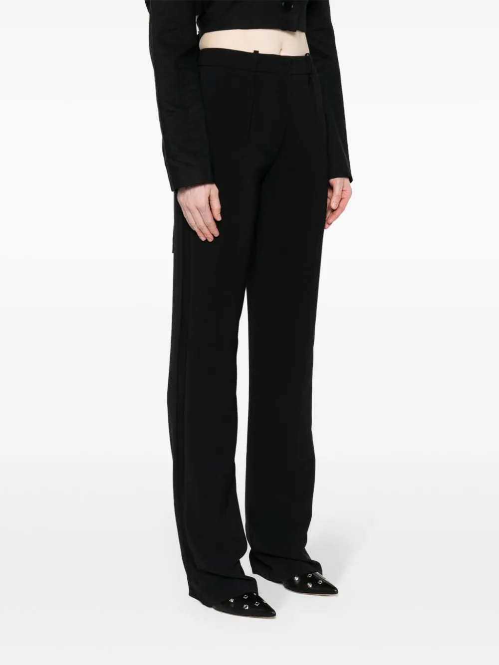 ELISABETTA FRANCHI CREPE STRAIGHT-LEG TROUSERS