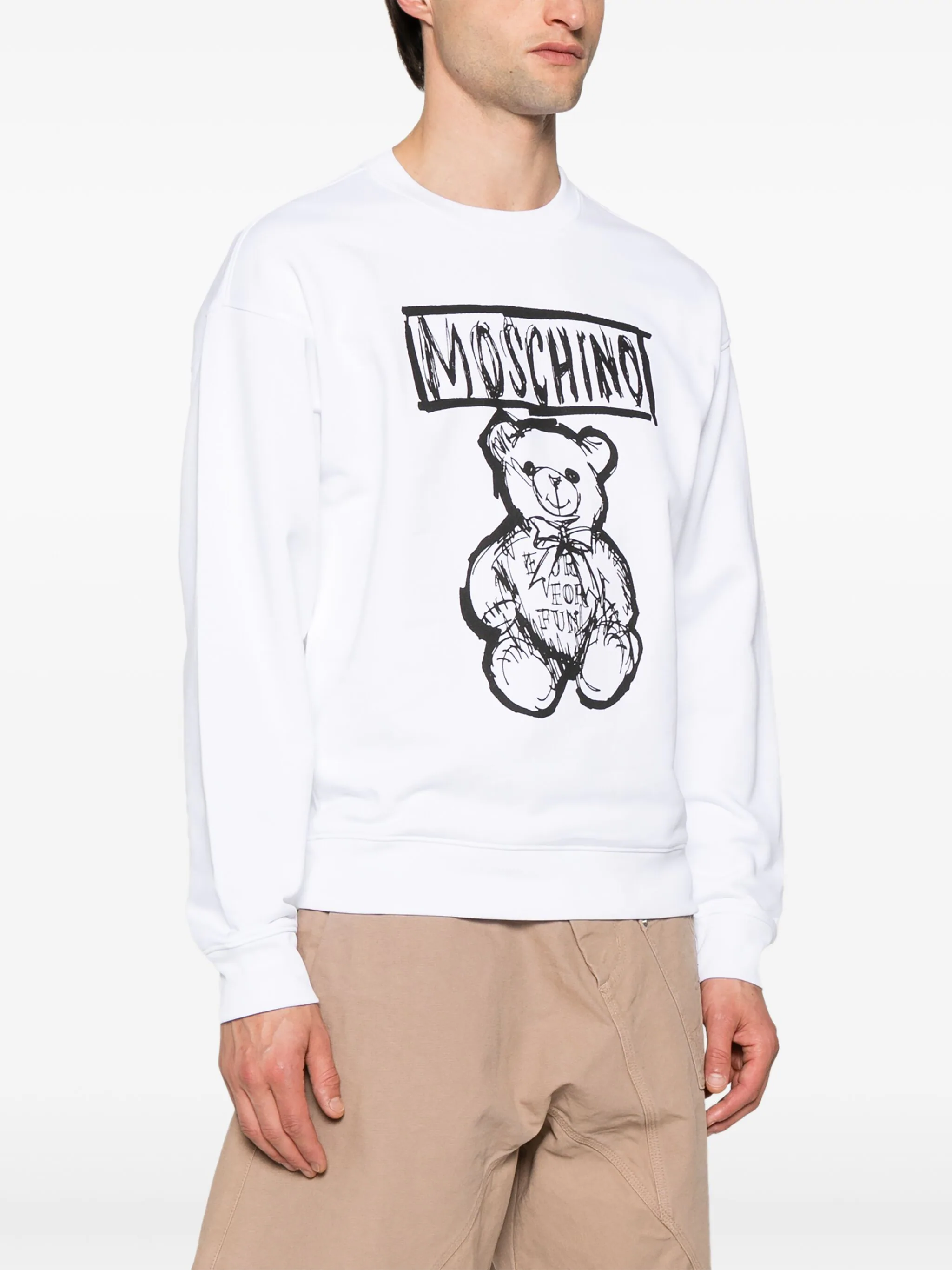 MOSCHINO TEDDY BEAR-PRINT COTTON SWEATSHIRT