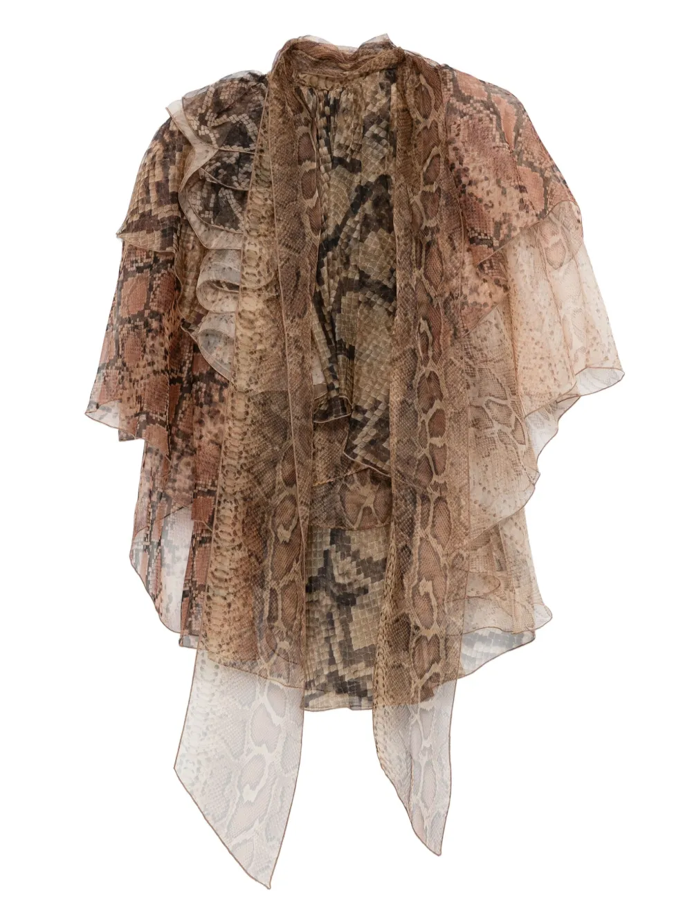 BLUSA ZIMMERMANN RUFFLED SNAKESKIN
