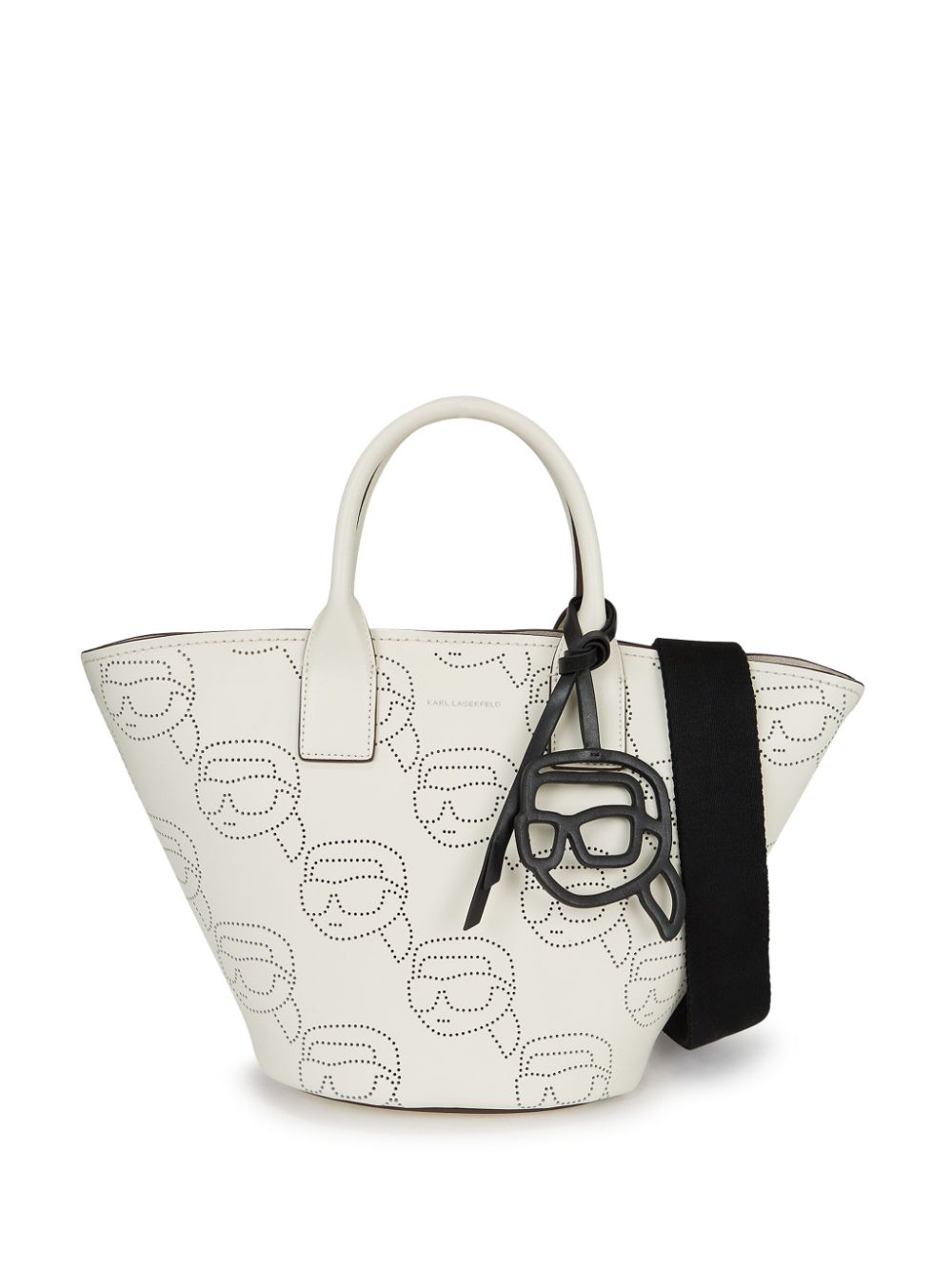 KARL LAGERFELD IKONIK PERFORATED LEATHER TOTE BAG