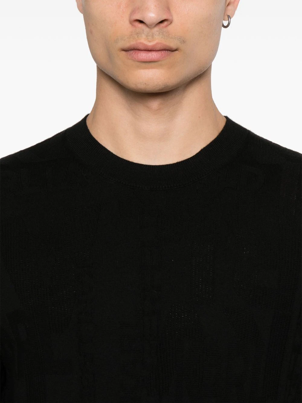 KARL LAGERFELD JACQUARD-LOGO COTTON JUMPER