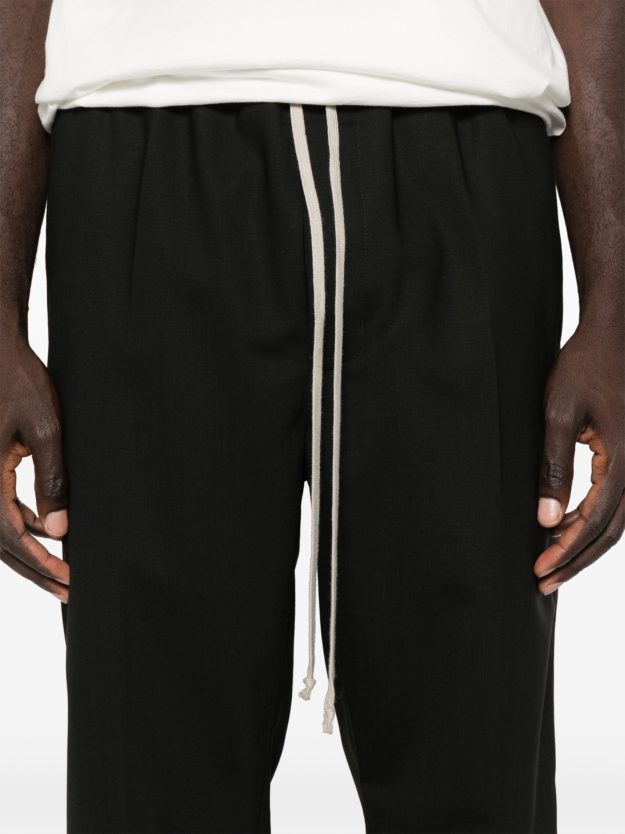 RICK OWENS ELASTICATED-WAISTBAND TROUSERS