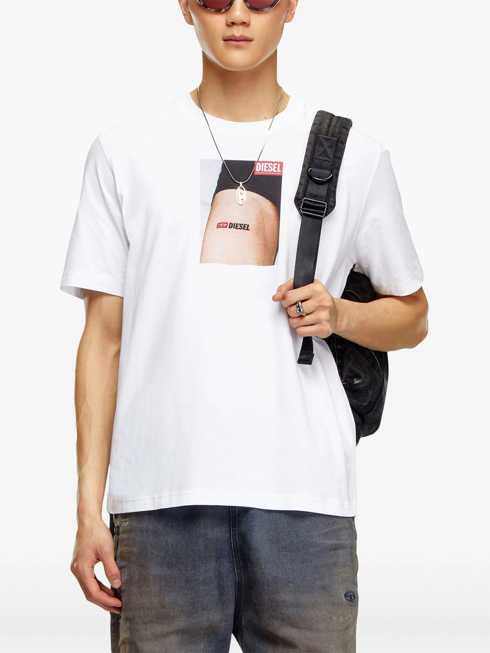 DIESEL T-ADJUST-K19 PHOTOGRAPH-PRINT T-SHIRT