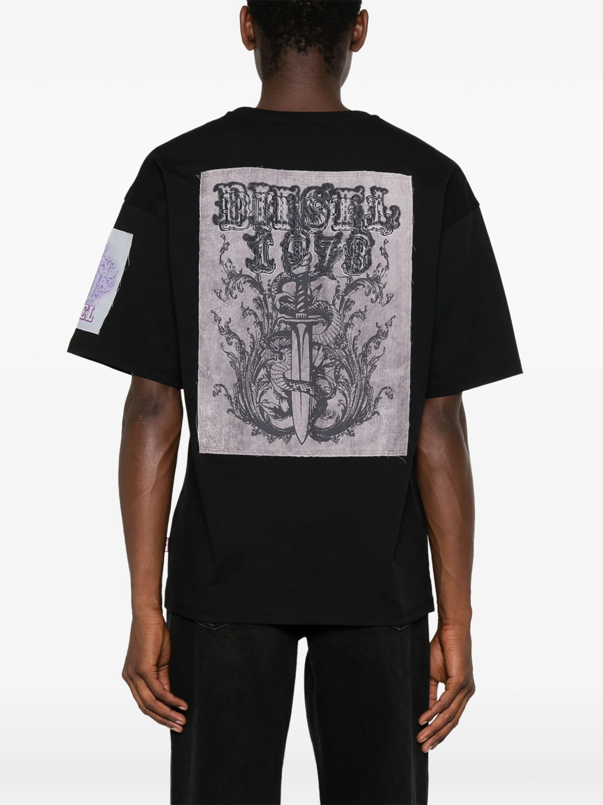 DIESEL T-BOXT-SLITS-Q10 COTTON T-SHIRT