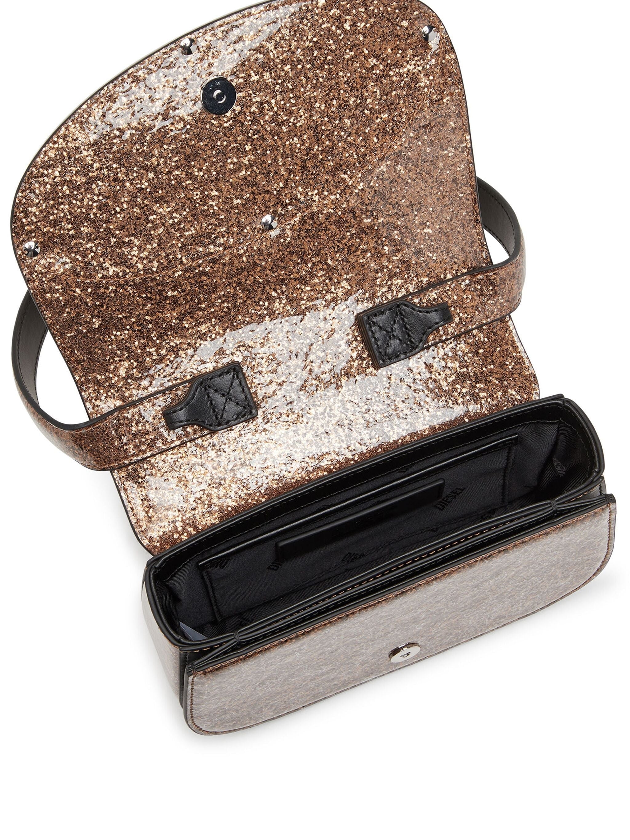 DIESEL 1DR GLITTER-EMBELLISHMENT SHOULDER BAG