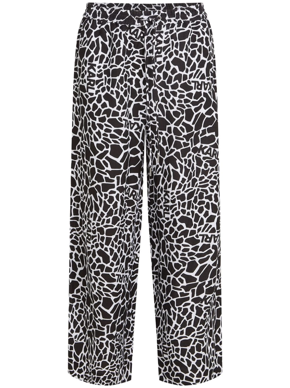 KARL LAGERFELD GIRAFFE-PRINT WIDE-LEG TROUSERS