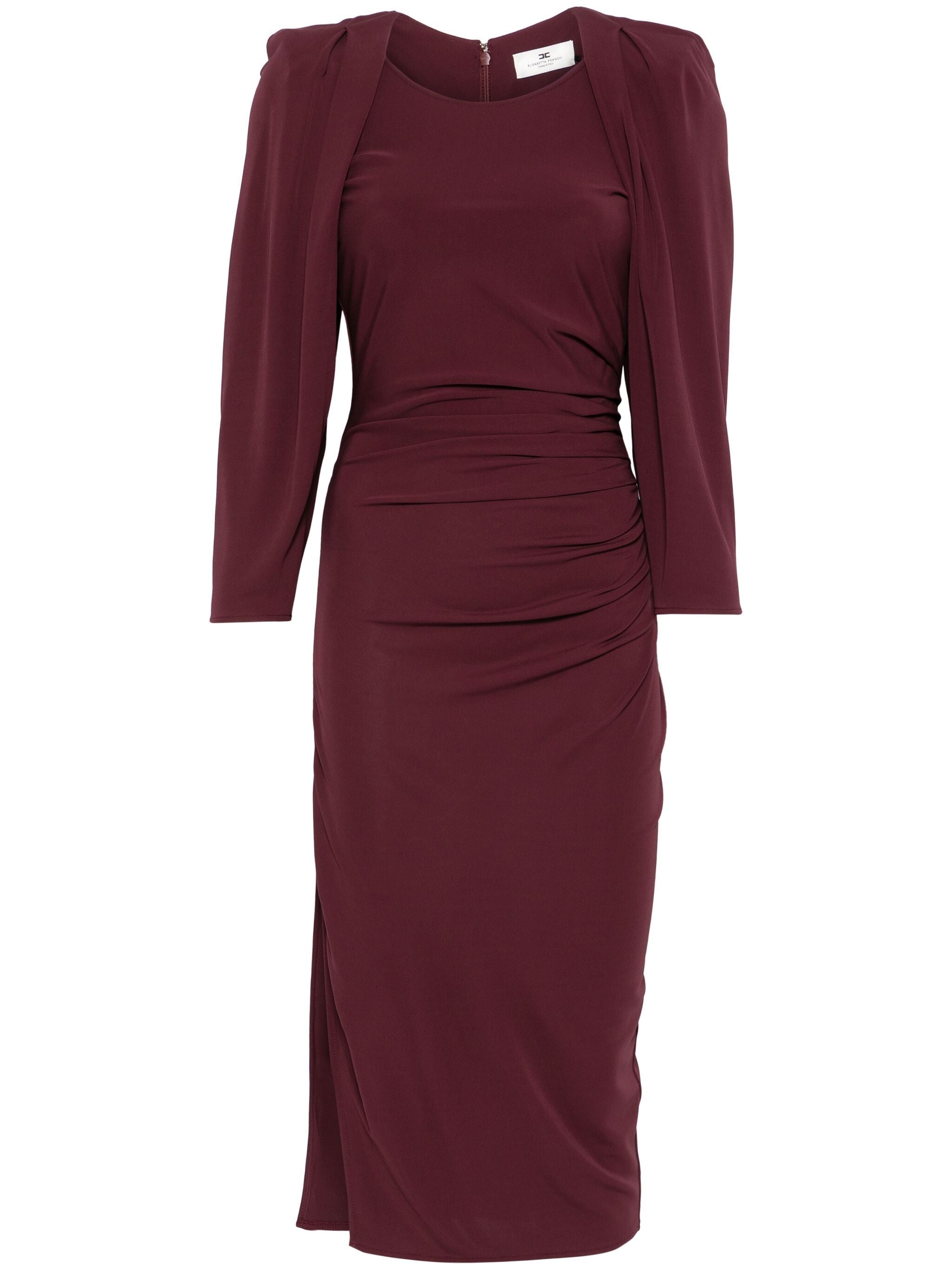 ELISABETTA FRANCHI SIDE-ZIP JERSEY MIDI DRESS