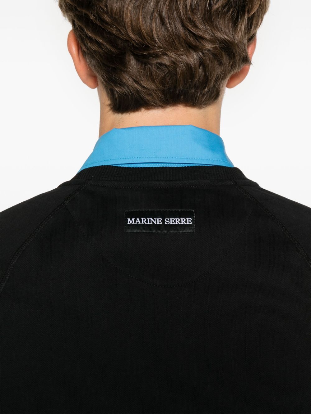 MARINE SERRE LOGO-PRINT FLEECE SWEATSHIRT