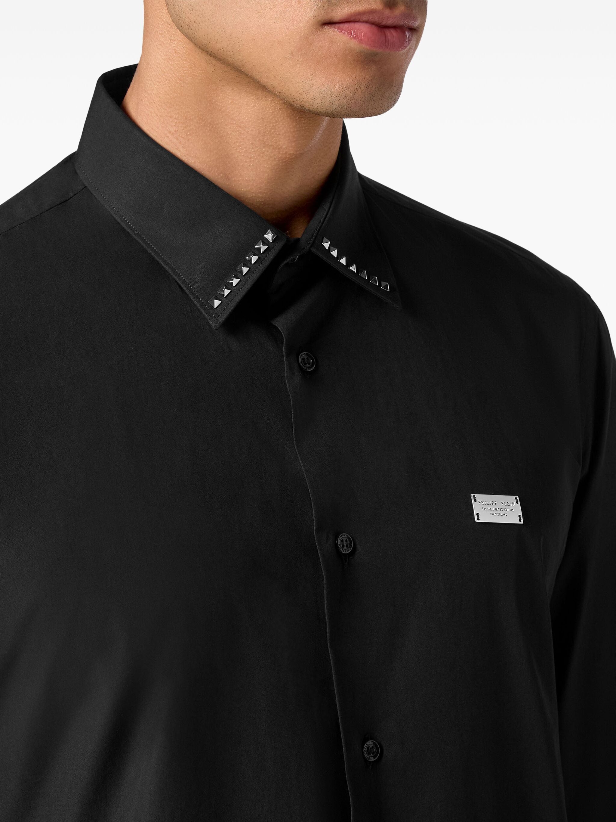 PHILIPP PLEIN STUD-DETAILING POPLIN SHIRT