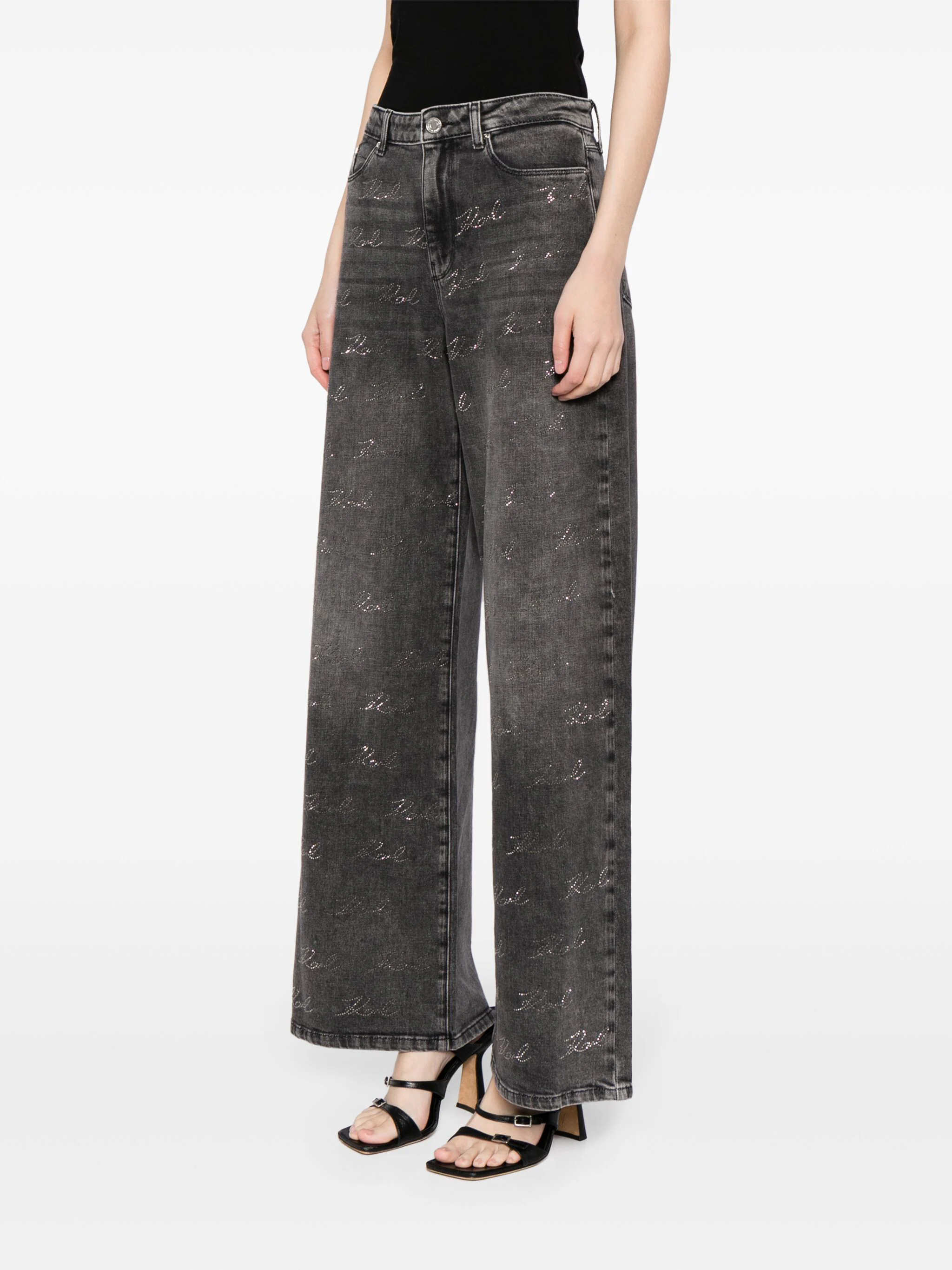 KARL LAGERFELD WIDE-LEG SPARKLE JEANS