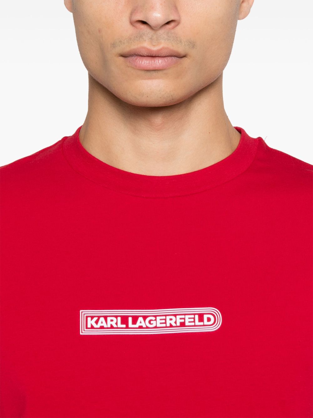 KARL LAGERFELD RUBBERISED LOGO-DETAIL T-SHIRT