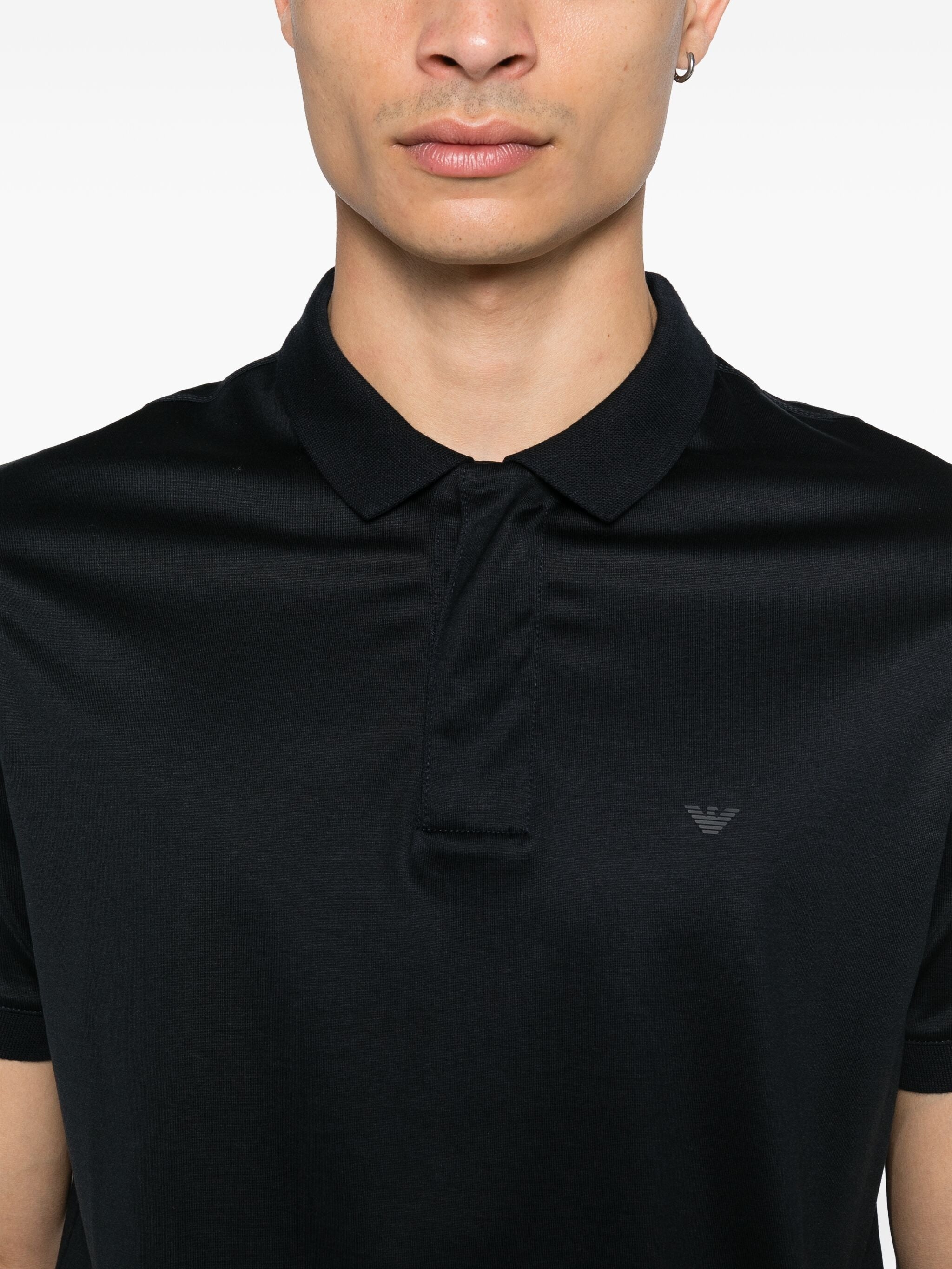 EMPORIO ARMANI TRAVEL ESSENTIALS LYOCELL-BLEND JERSEY POLO SHIRT