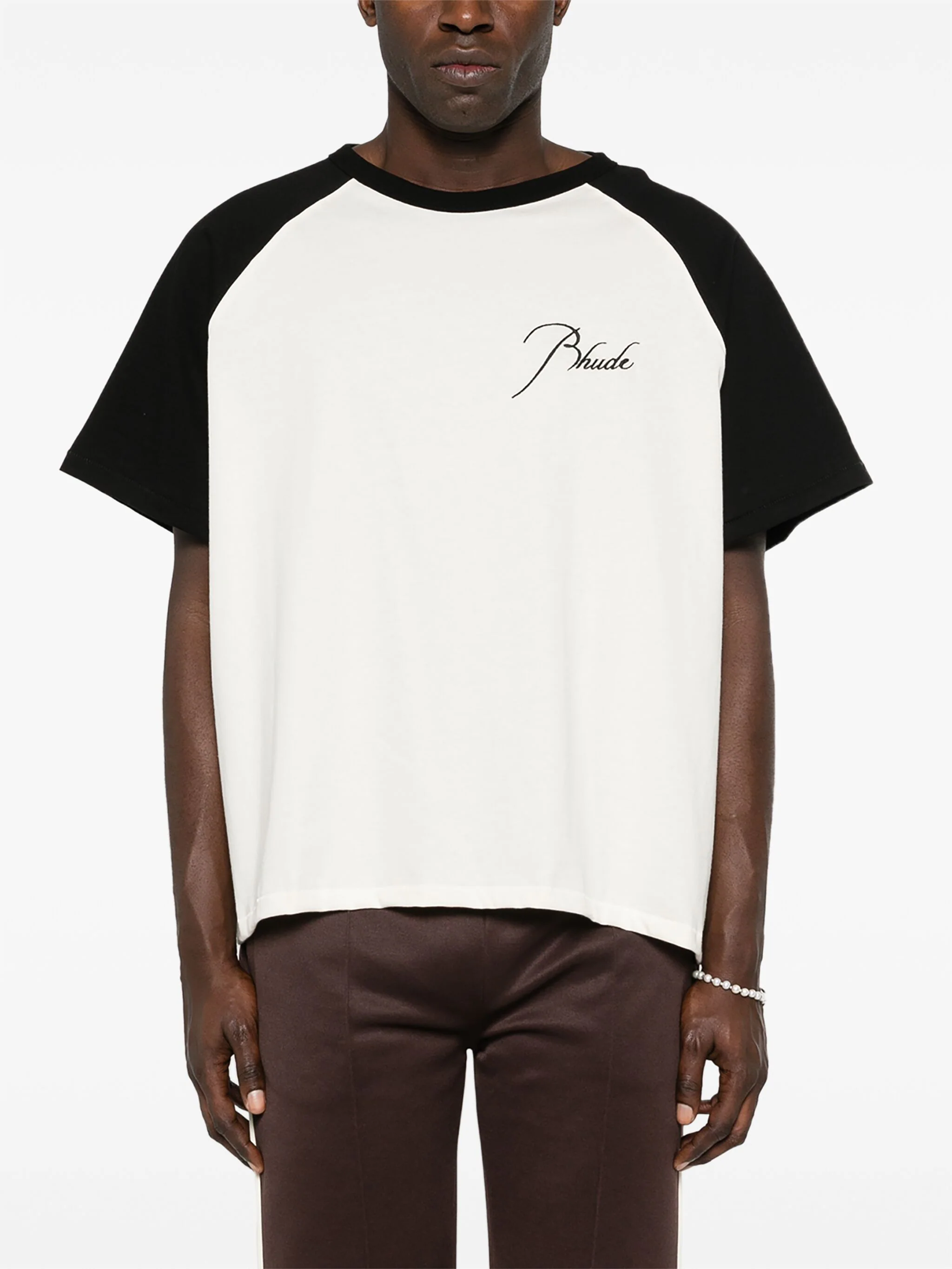 RHUDE EMBROIDERED LOGO T-SHIRT