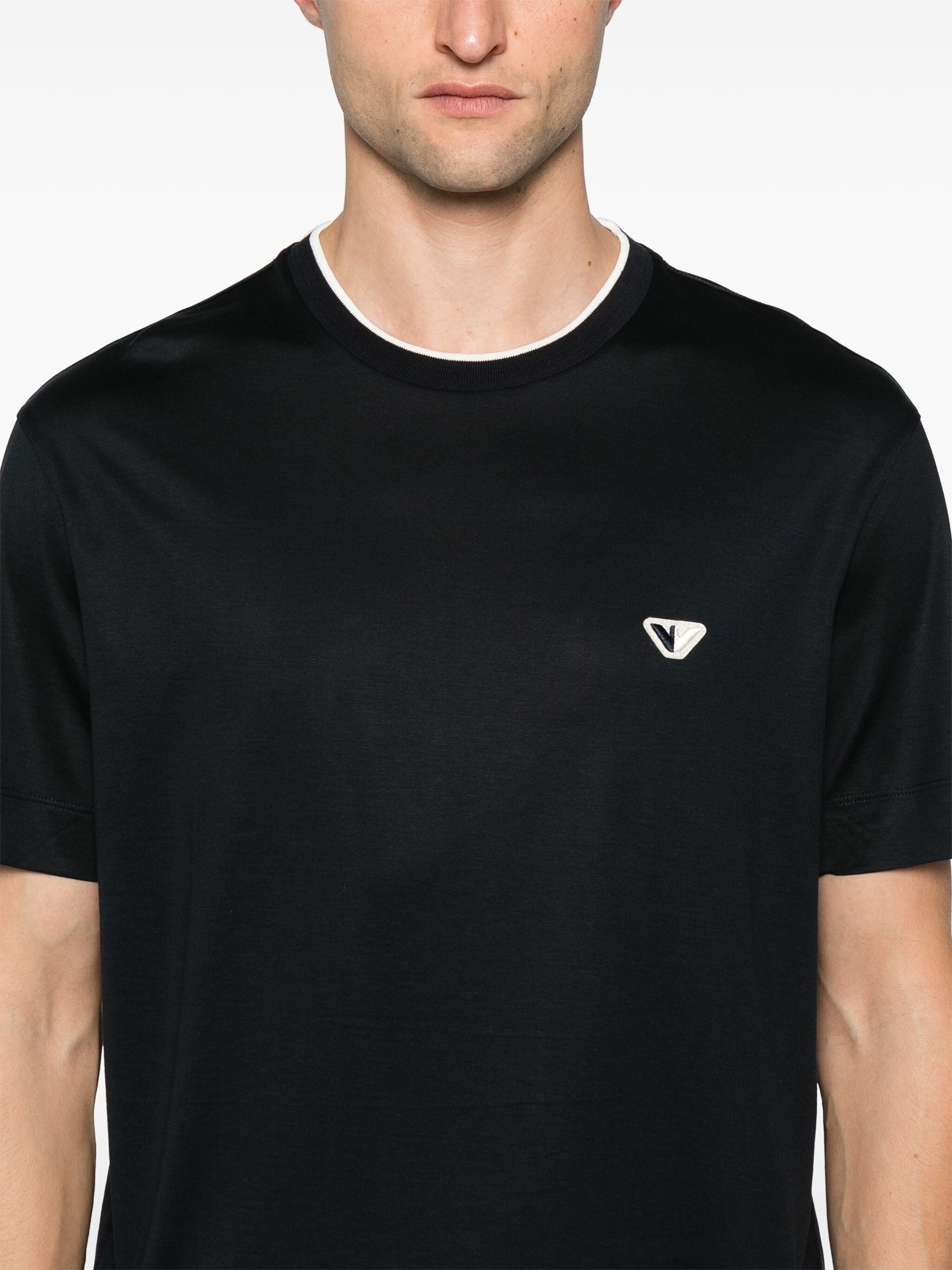 EMPORIO ARMANI LOGO-EMBROIDERED JERSEY T-SHIRT