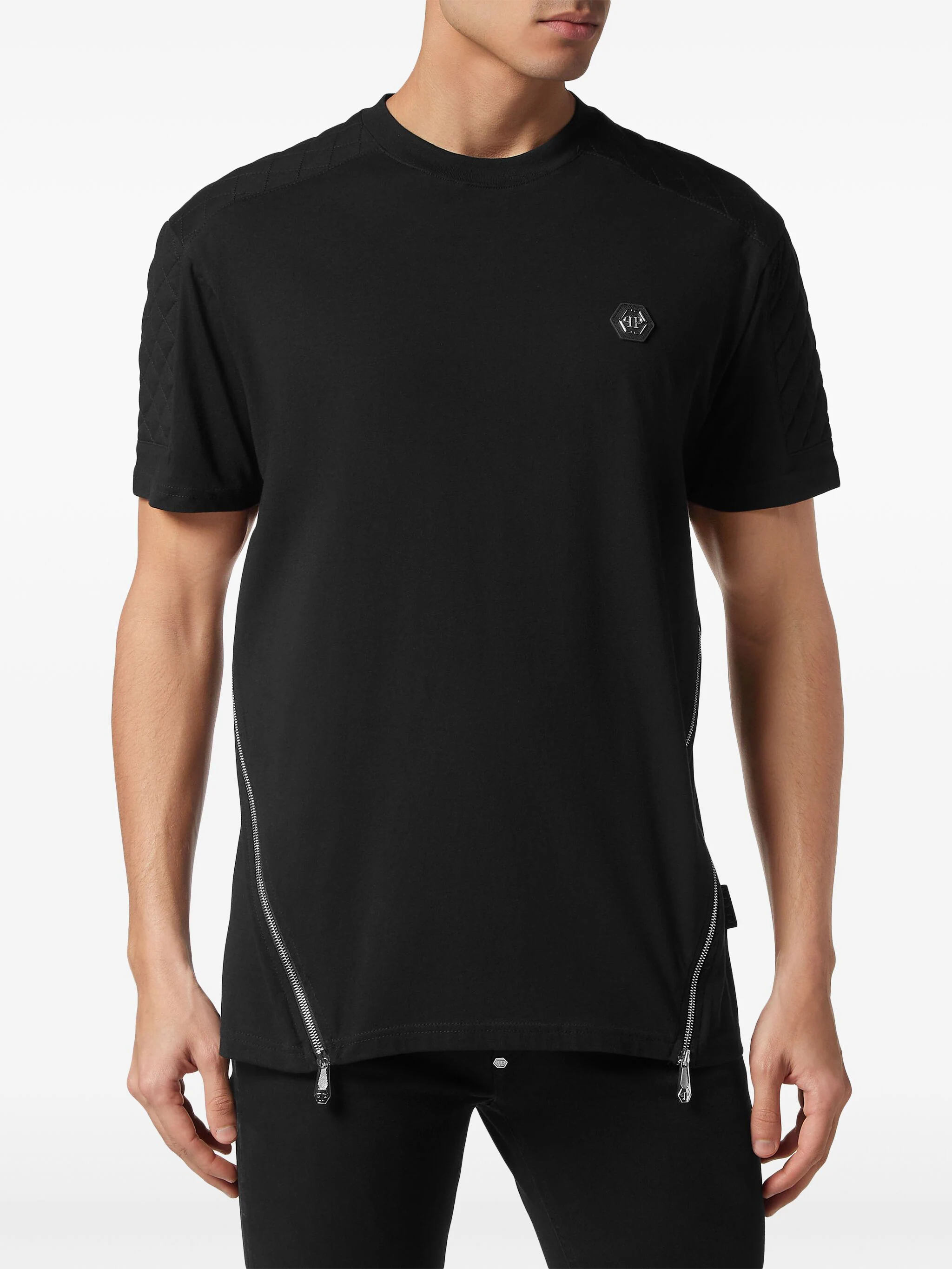 PHILIPP PLEIN ZIPPER DETAIL T-SHIRT