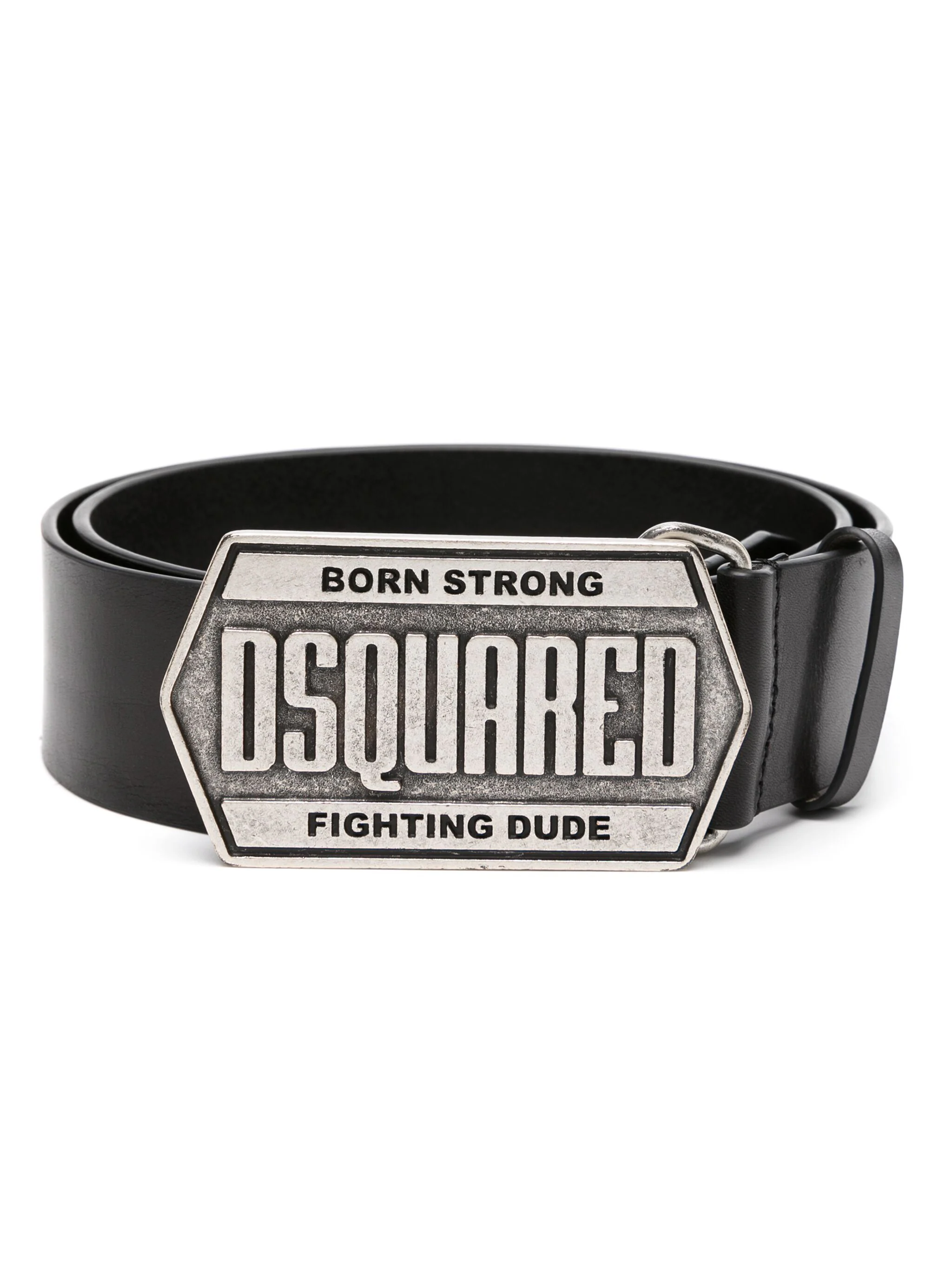 DSQUARED2 LOGO-PLAQUE LEATHER BELT