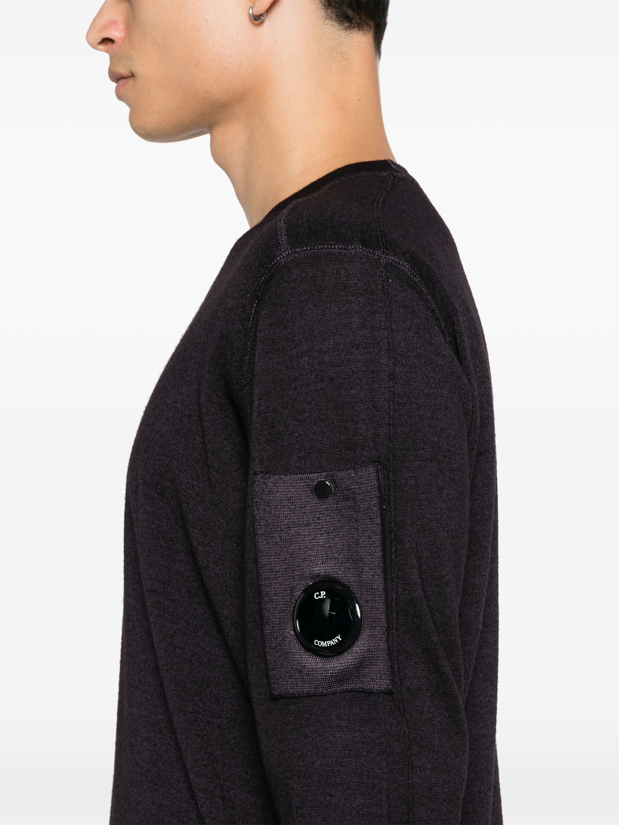 CP COMPANY LENS-EMBELLISHED SWEATER