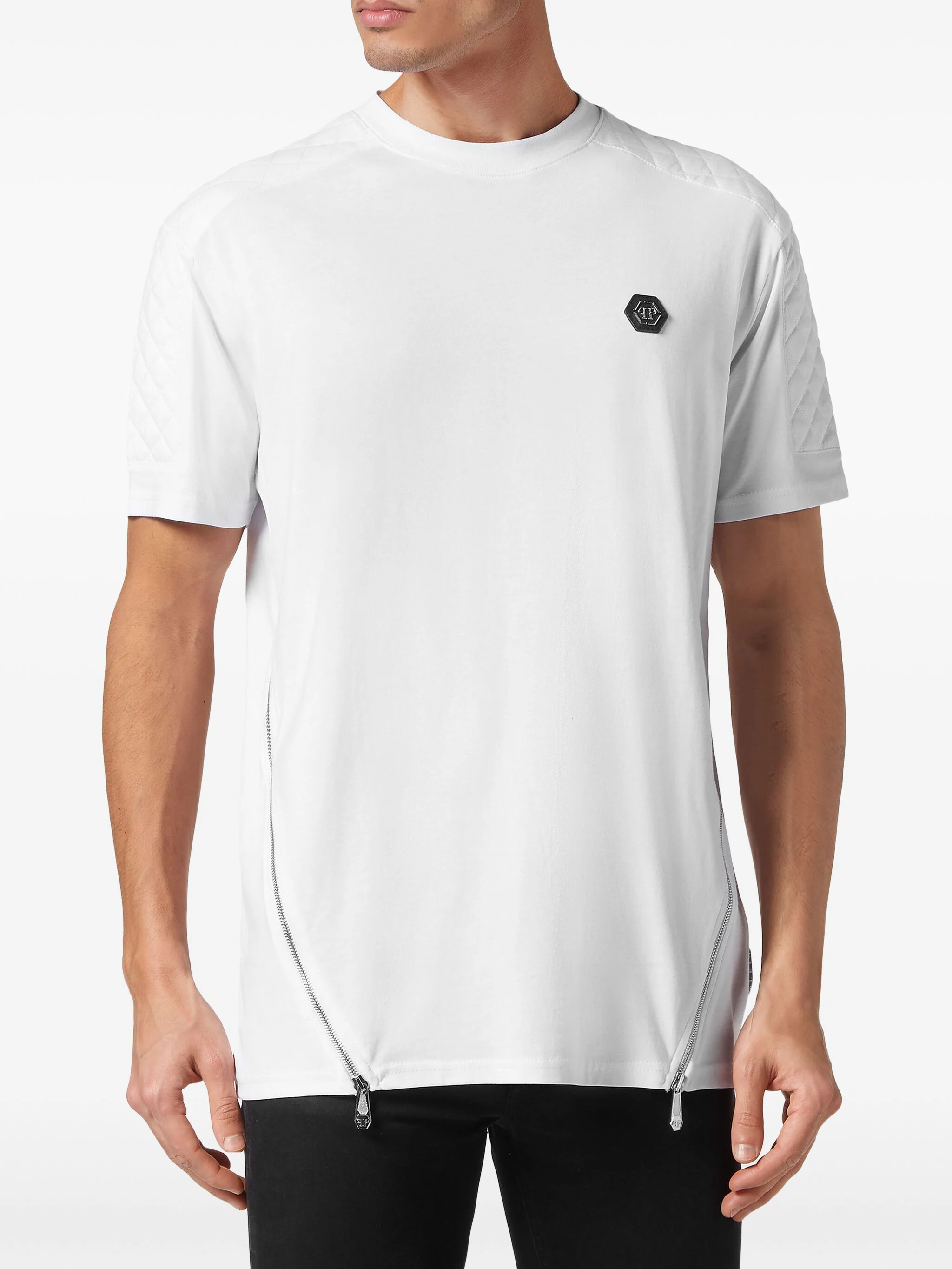 PHILIPP PLEIN LOGO-APPLIQUÉ COTTON T-SHIRT