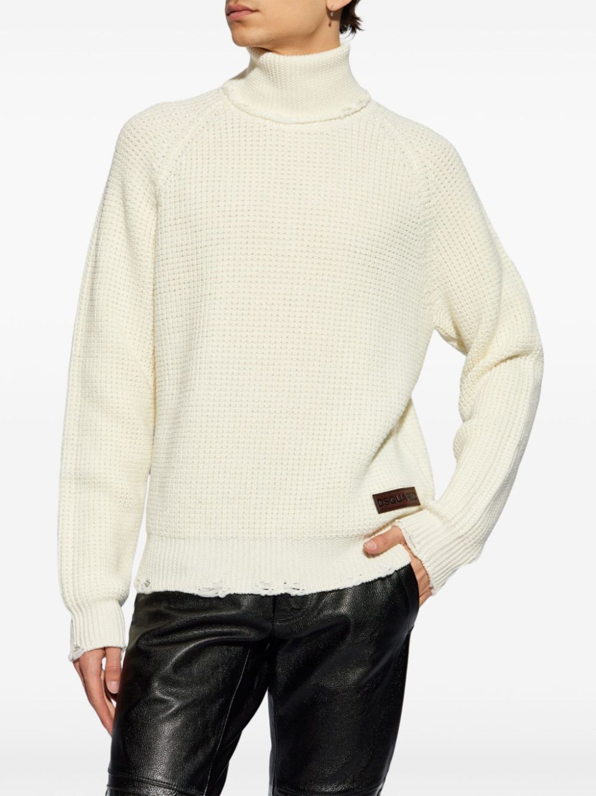 DSQUARED2 LOGO-PATCH ROLL-NECK KNITTED JUMPER