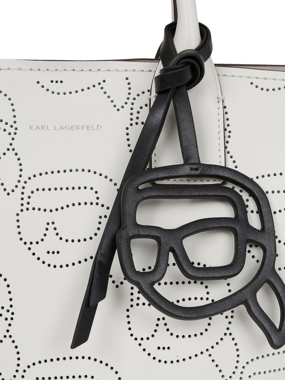 KARL LAGERFELD IKONIK PERFORATED LEATHER TOTE BAG