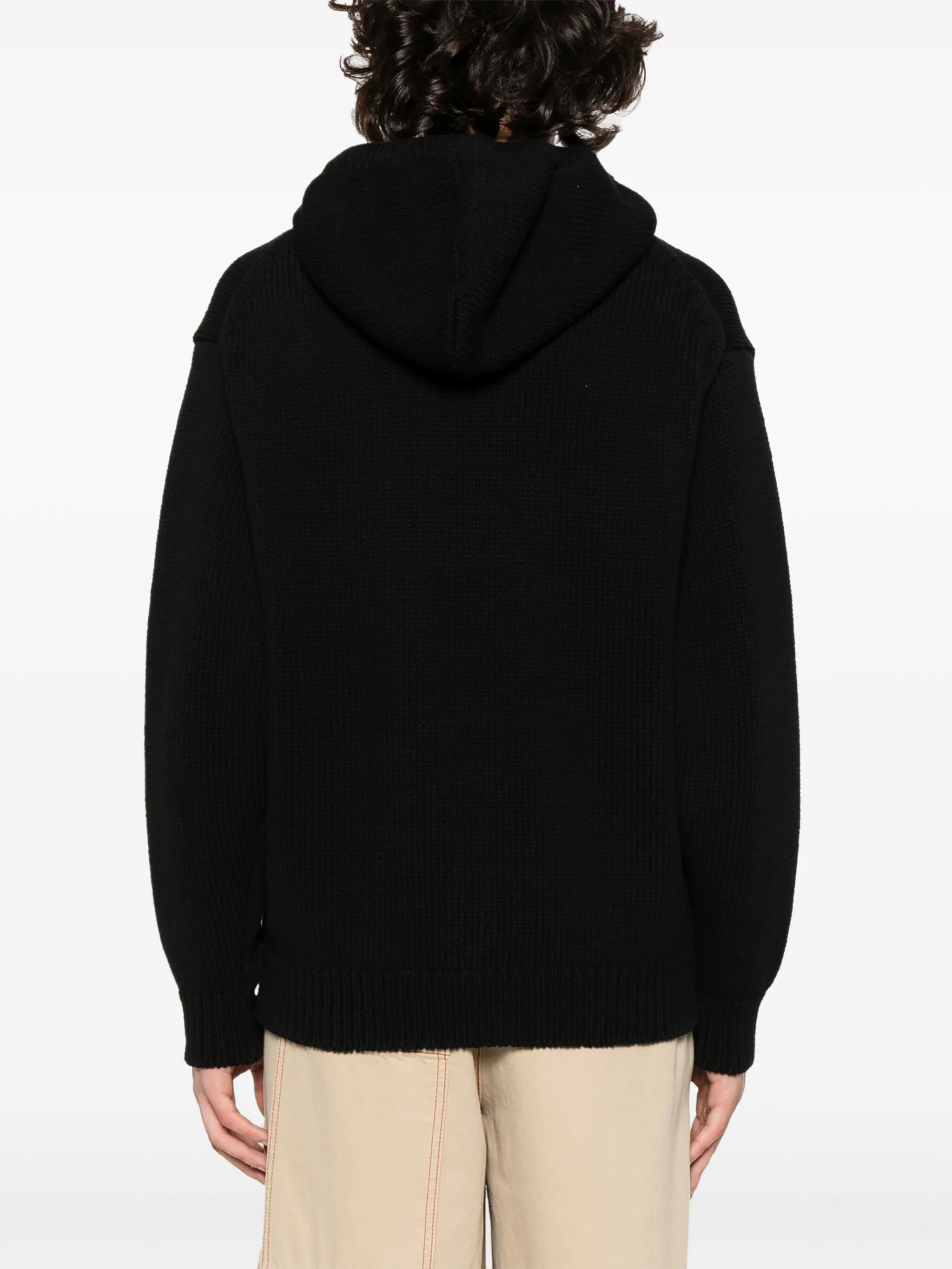 KENZO CHUNKY-KNIT COTTON HOODIE