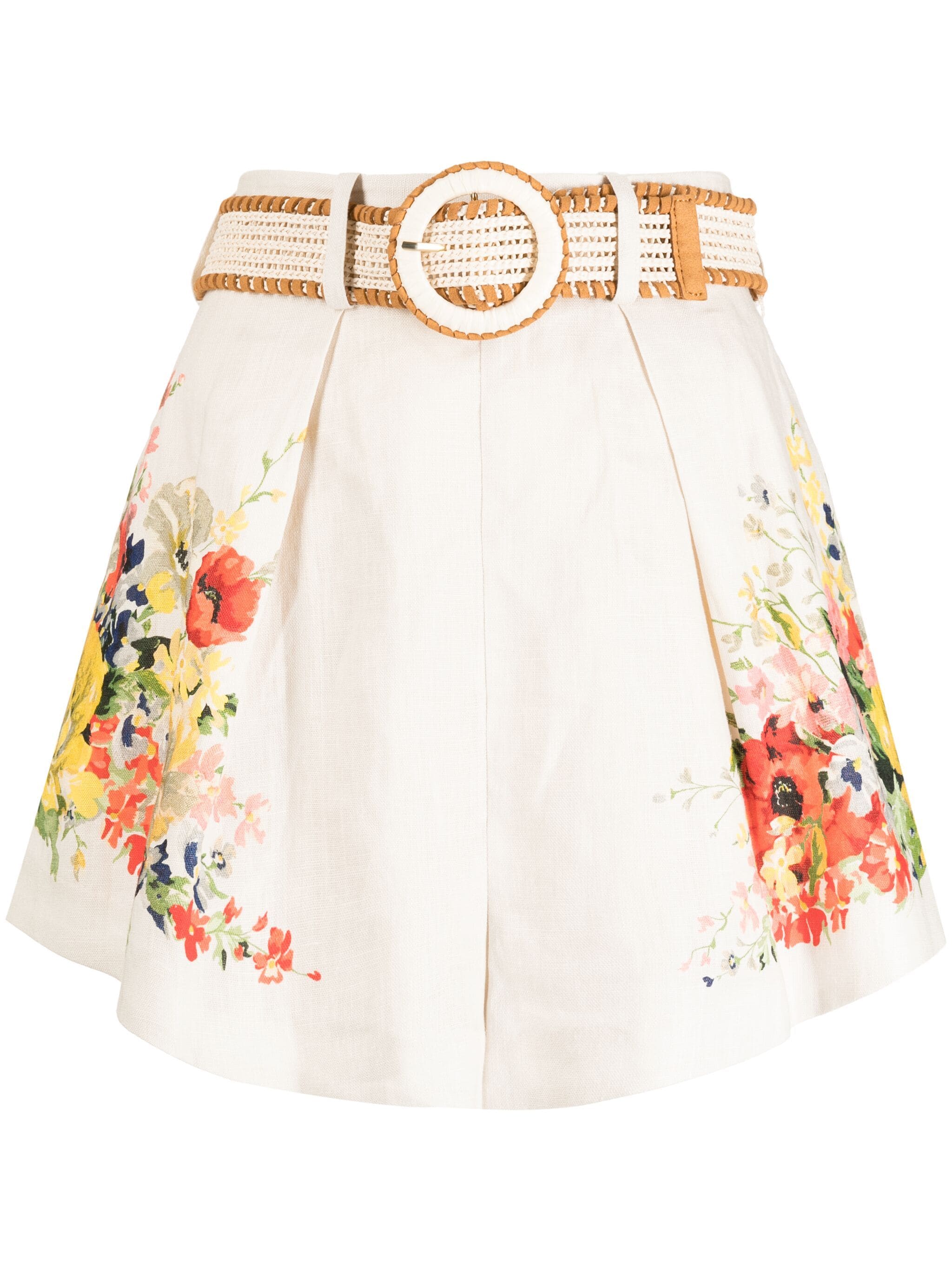 ZIMMERMANN ALIGHT FLORAL-PRINT LINEN SHORTS