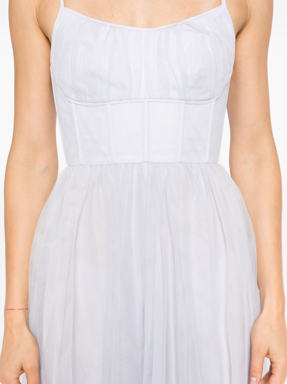 ZIMMERMANN TULLE CORSET MIDI DRESS