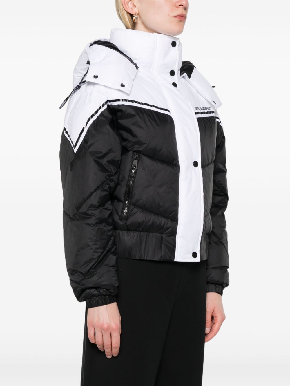 KARL LAGERFELD COLOUR BLOCK DESIGN DOWN JACKET