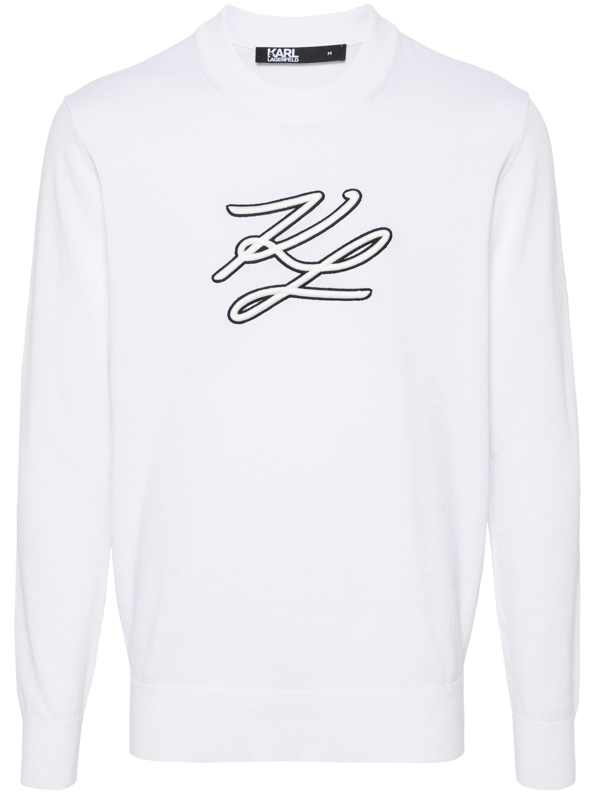 KARL LAGERFELD LOGO-EMBROIDERED LONG SLEEVES T-SHIRT