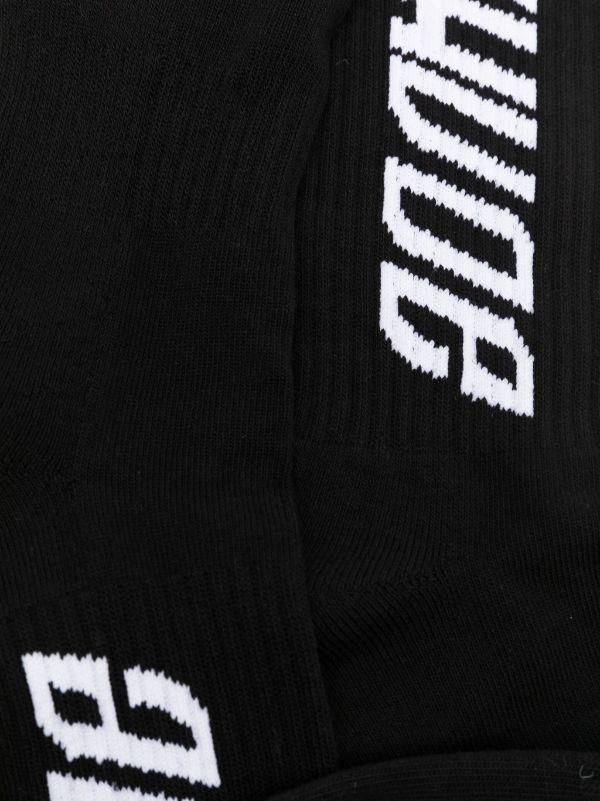 RHUDE LOGO-JACQUARD ANKLE SOCKS