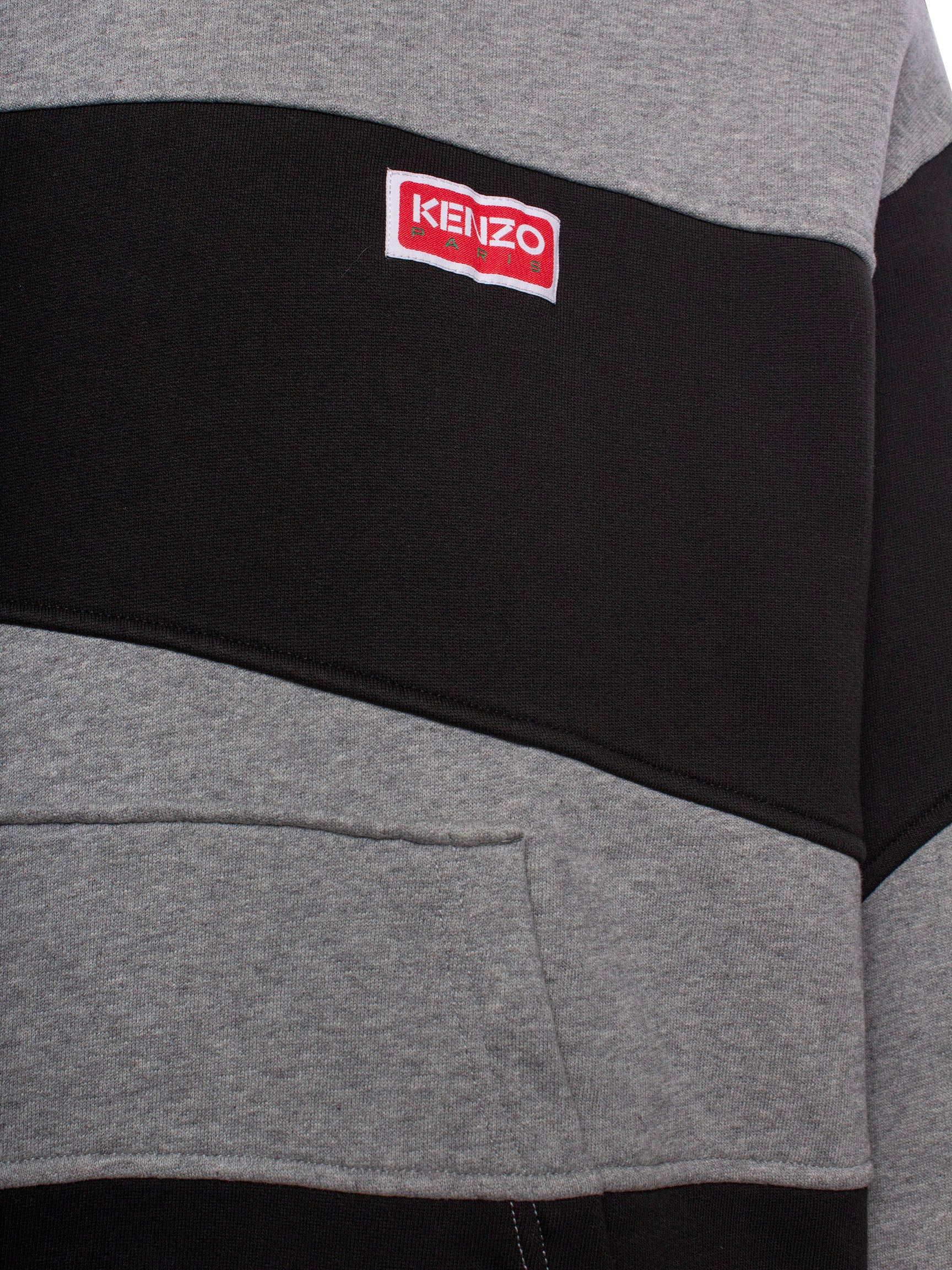 KENZO PANELLED COTTON HOODIE