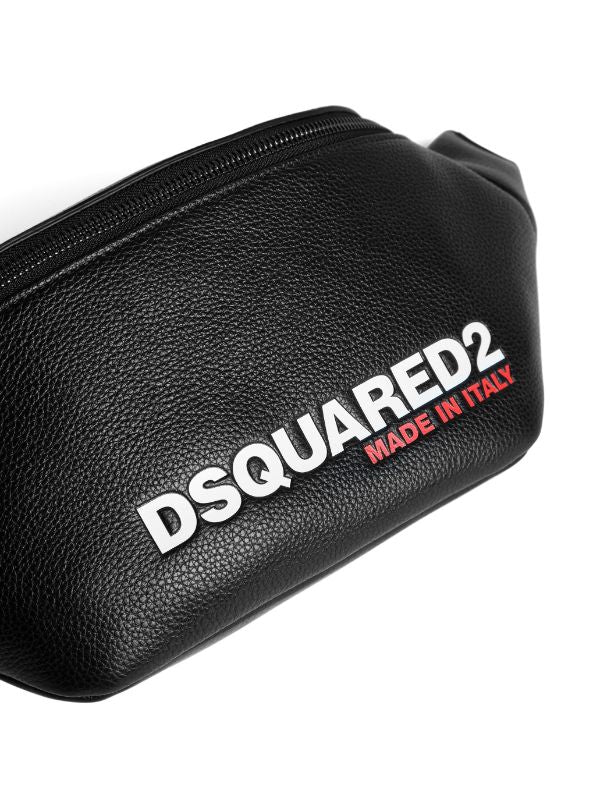 DSQUARED2 LOGO-PRINT LEATHER BELT BAG