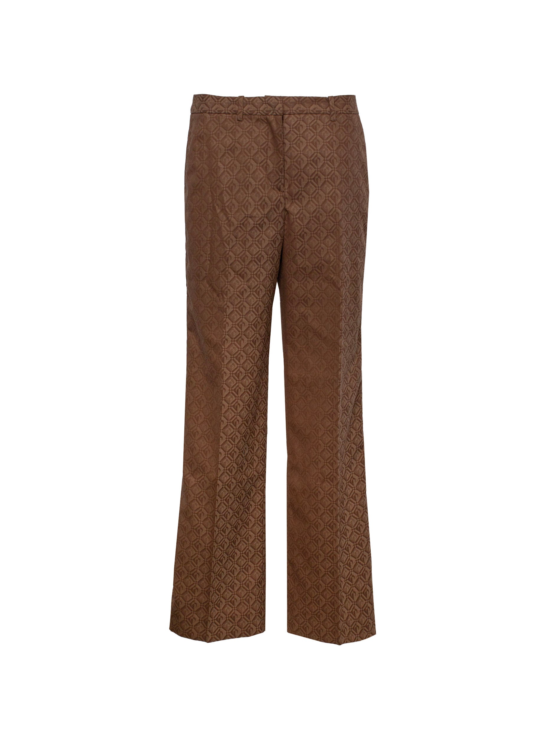 MARINE SERRE GEOMETRIC-PRINT STRAIGHT-LEG TROUSERS