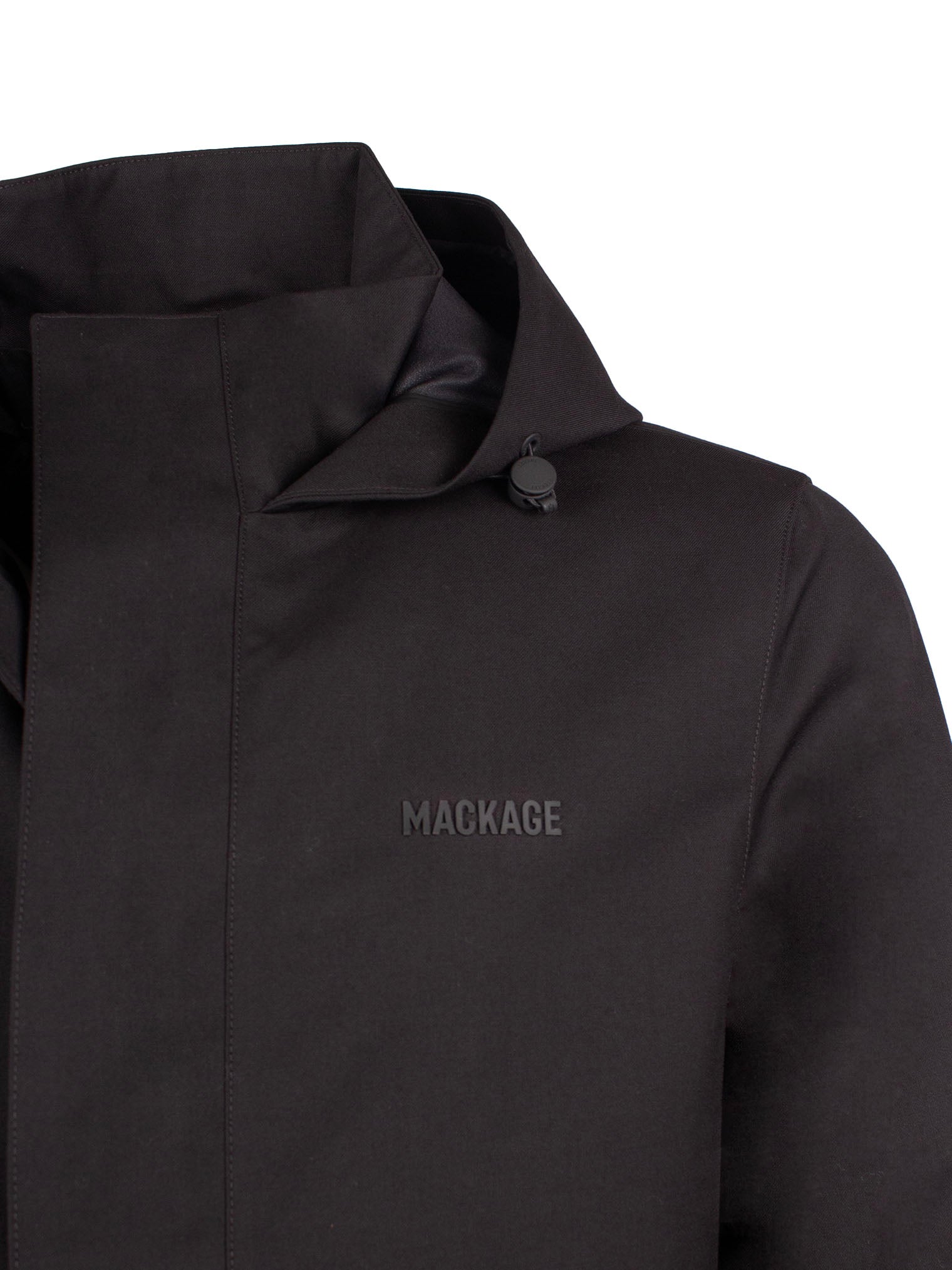 MACKAGE CONCEALED-FASTENING HOODED JACKET