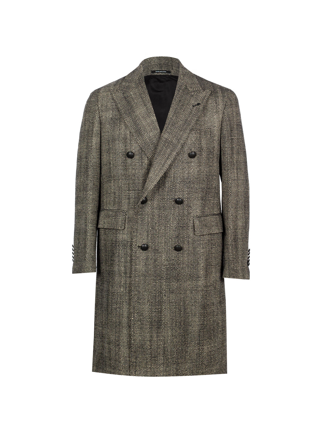 TAGLIATORE HERRINGBONE-PATTERN DOUBLE-BREASTED COAT