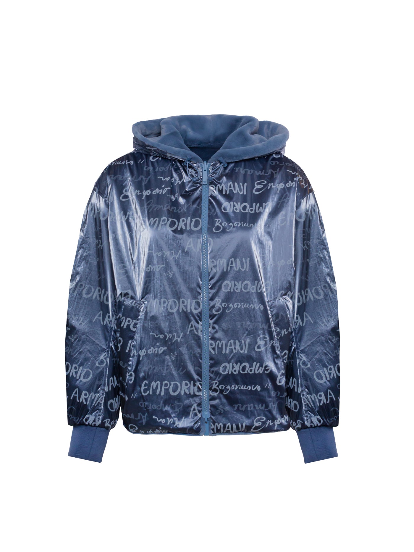 EMPORIO ARMANI FAUX-FUR REVERSIBLE HOODED JACKET