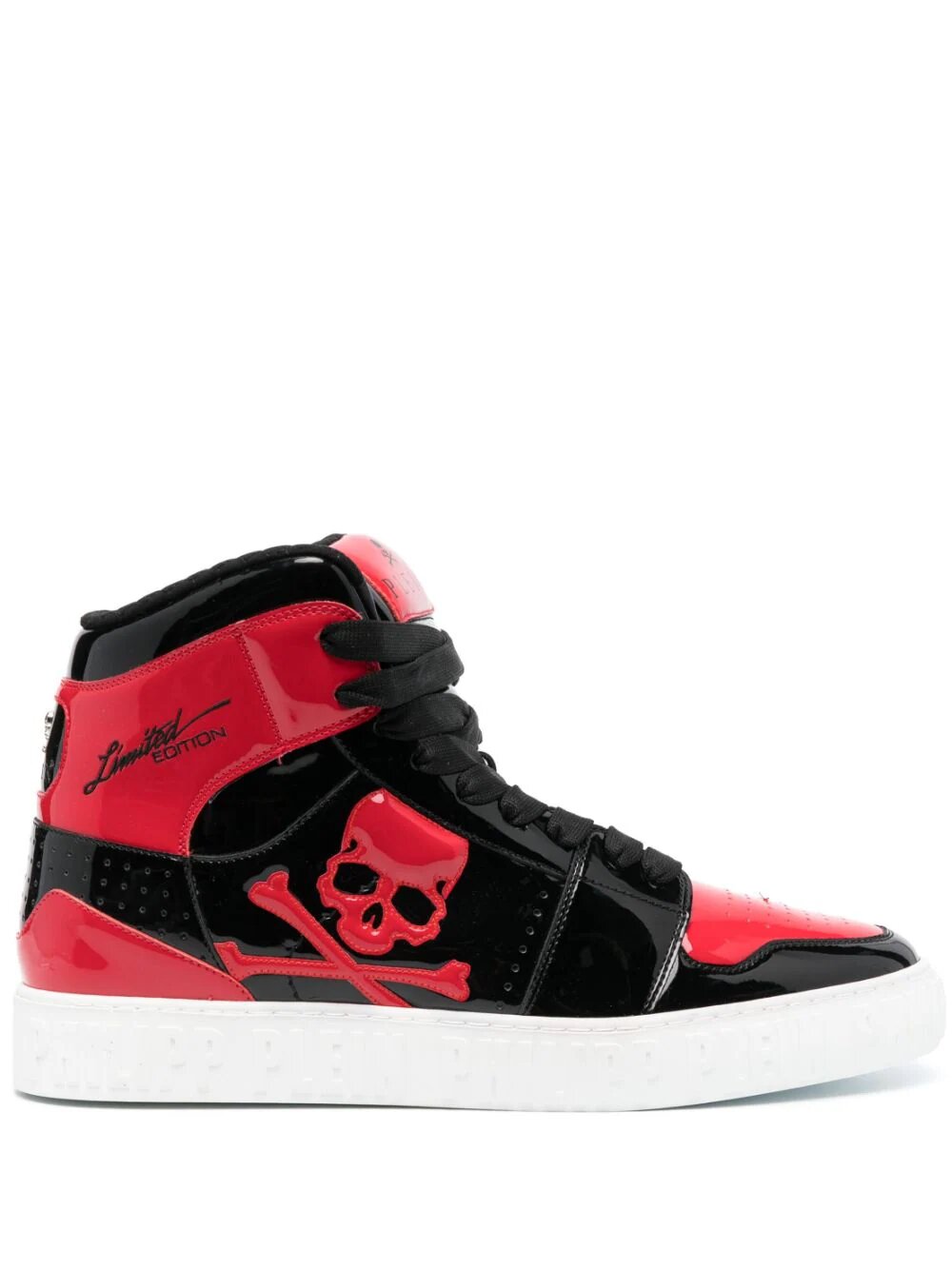 PHILIPP PLEIN SKULL & BONES HIGH-TOP SNEAKERS