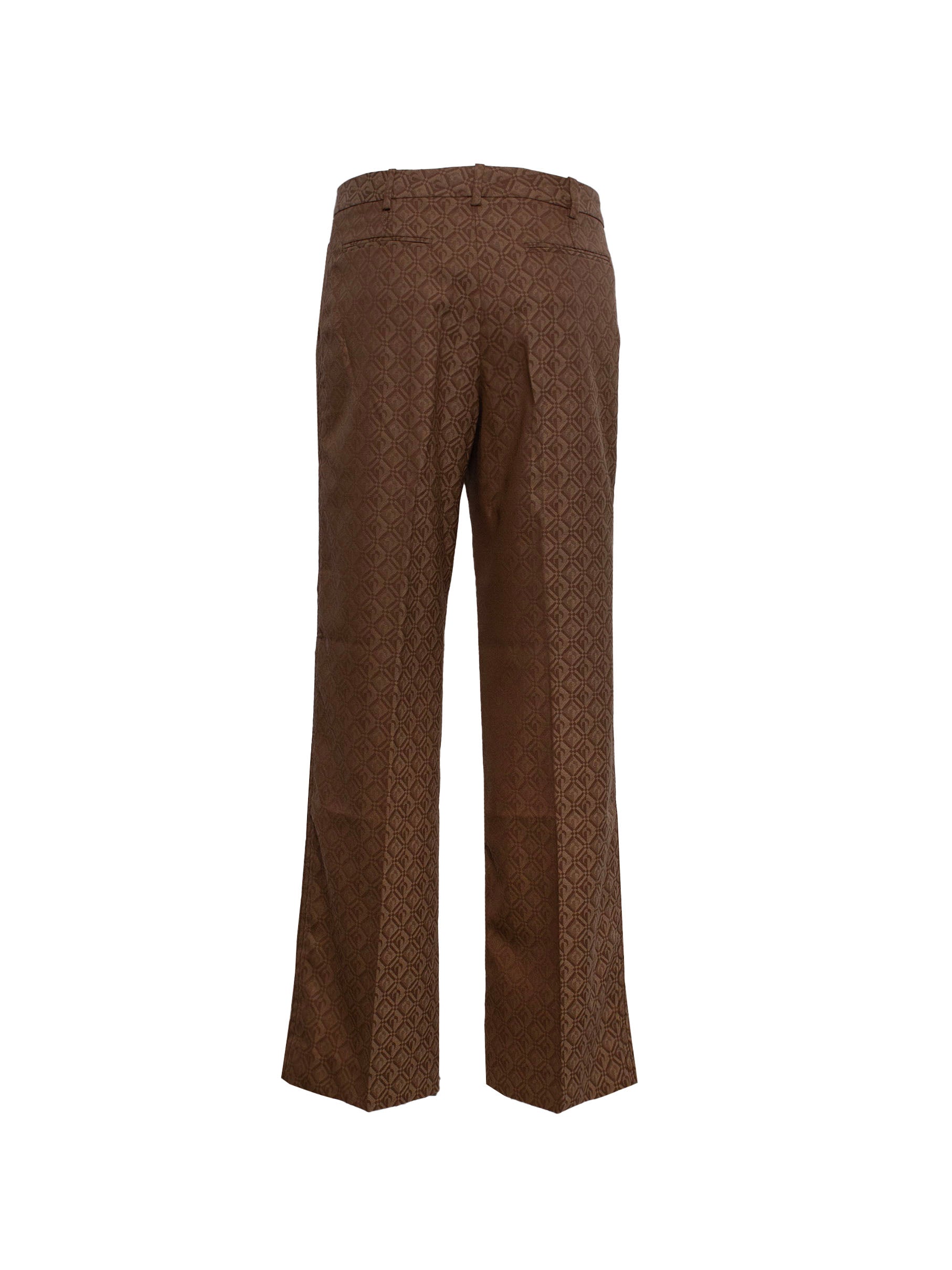 MARINE SERRE GEOMETRIC-PRINT STRAIGHT-LEG TROUSERS