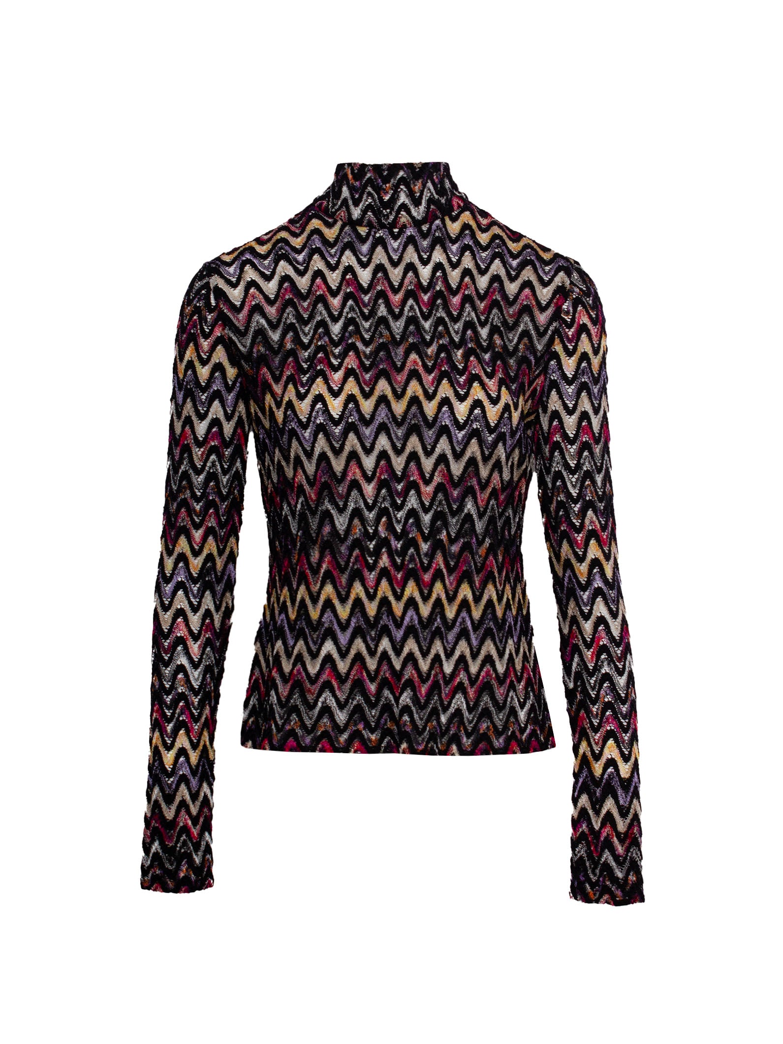 MISSONI ZIGZAG WOVEN-DESIGN HIGH-NECK TOP