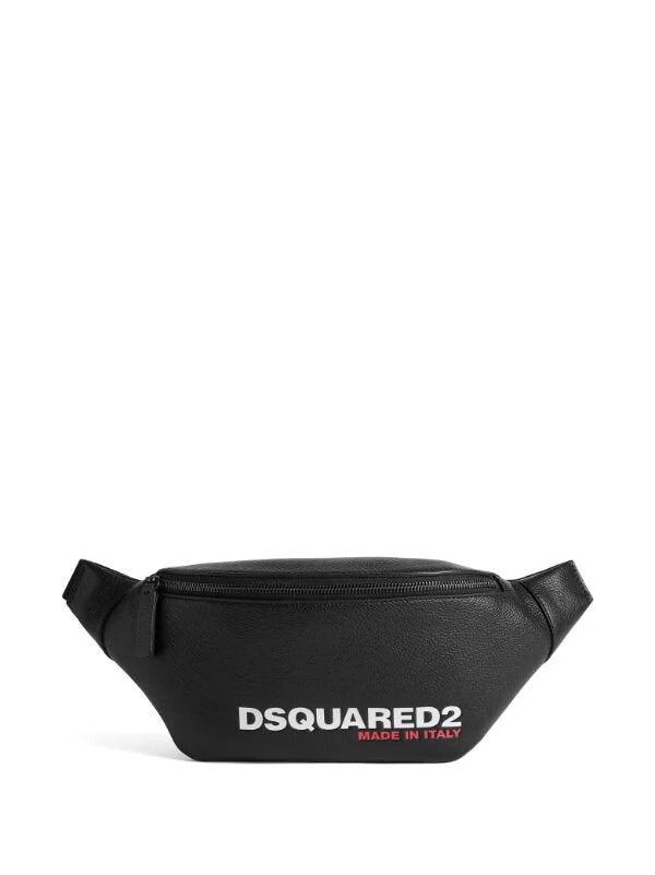 DSQUARED2 LOGO-PRINT LEATHER BELT BAG