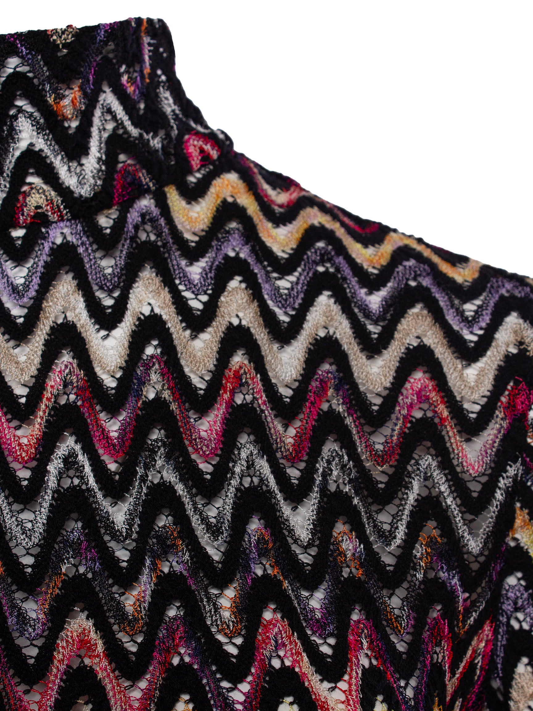 MISSONI ZIGZAG WOVEN-DESIGN HIGH-NECK TOP