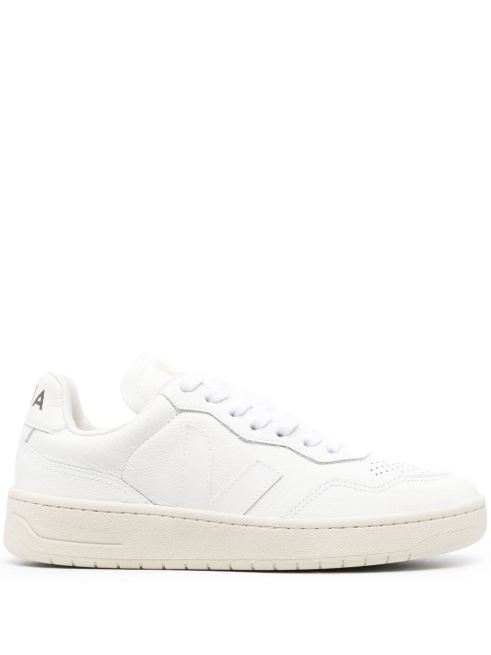 VEJA V-90 LOW-TOP LEATHER SNEAKERS