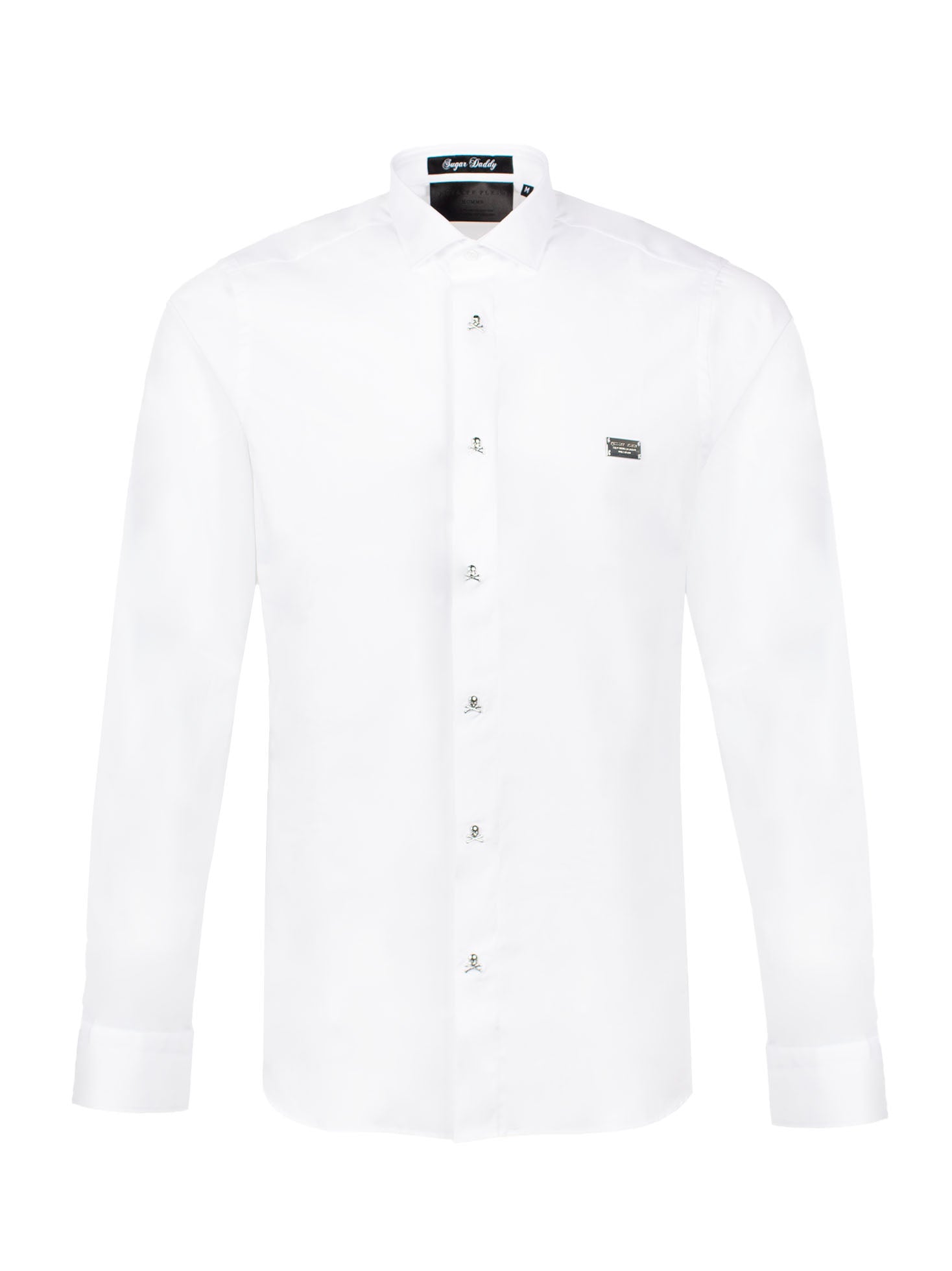 PHILIPP PLEIN SKULL&BONES LONG-SLEEVE COTTON SHIRT