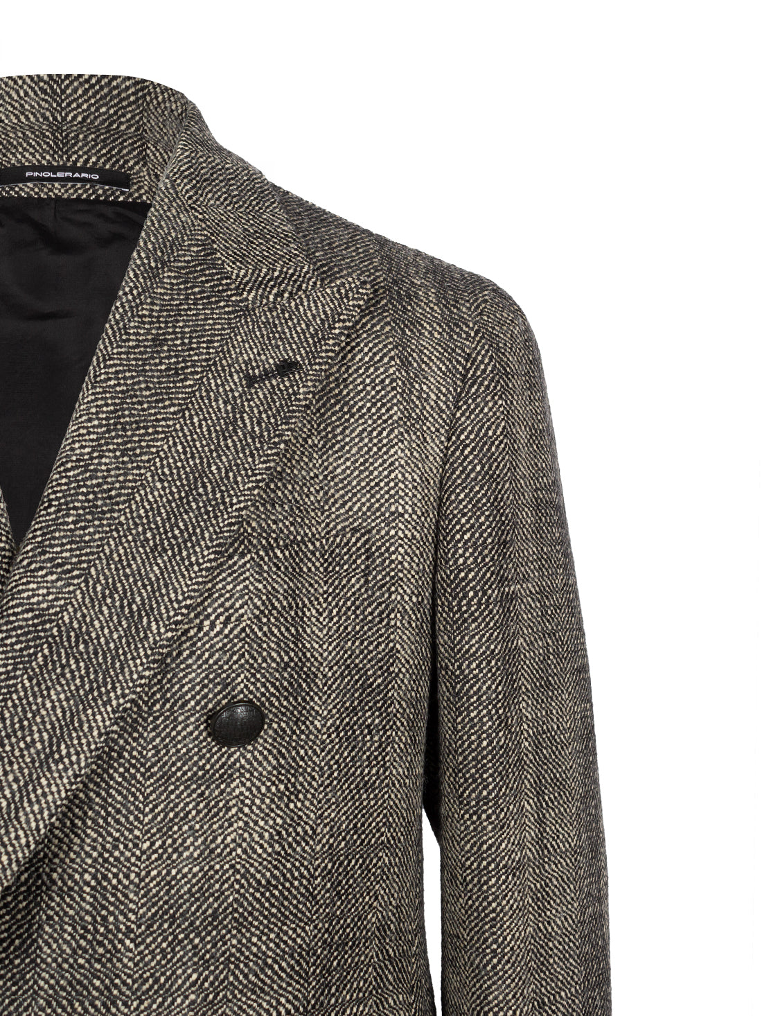 TAGLIATORE HERRINGBONE-PATTERN DOUBLE-BREASTED COAT