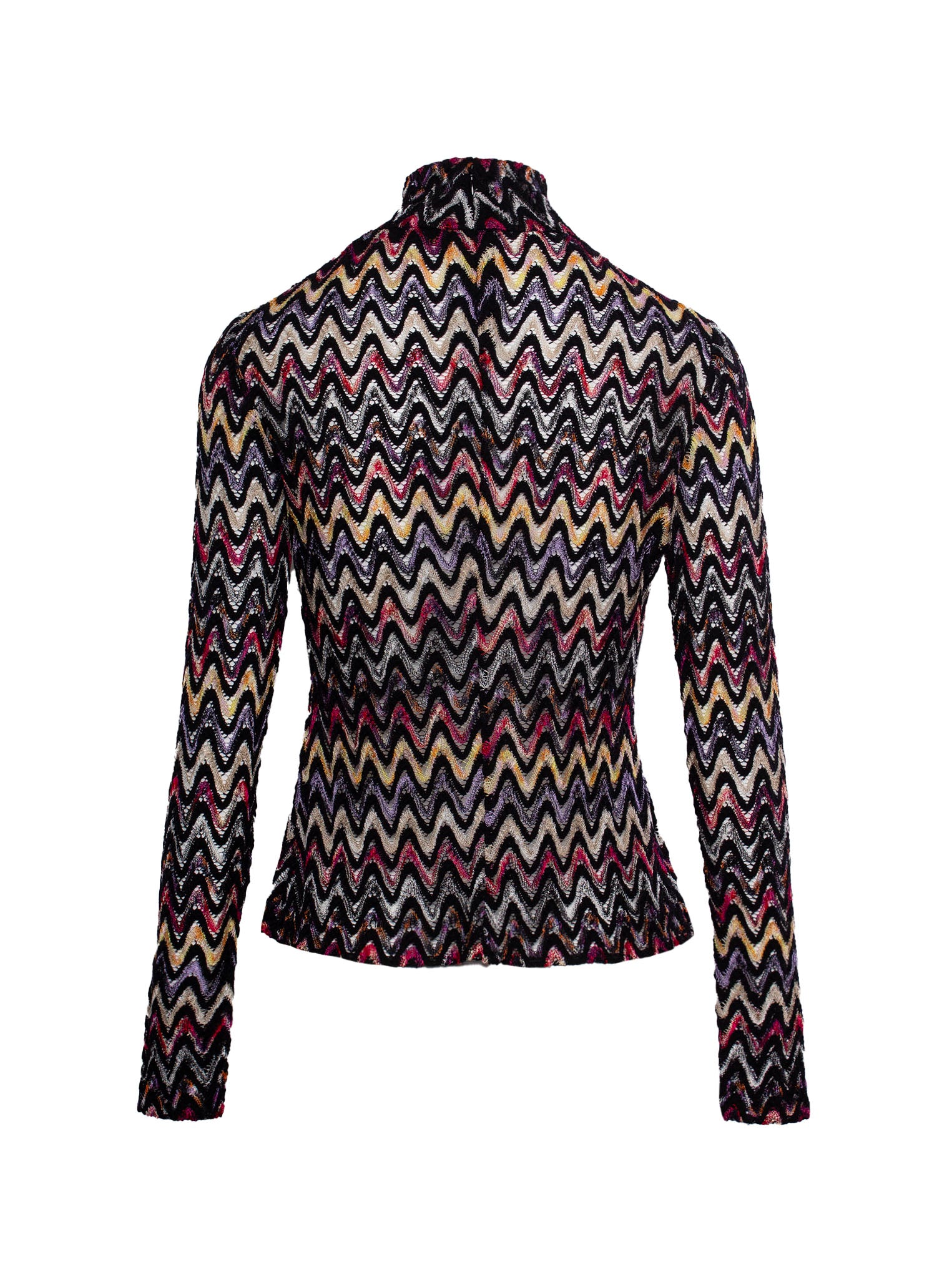 MISSONI ZIGZAG WOVEN-DESIGN HIGH-NECK TOP