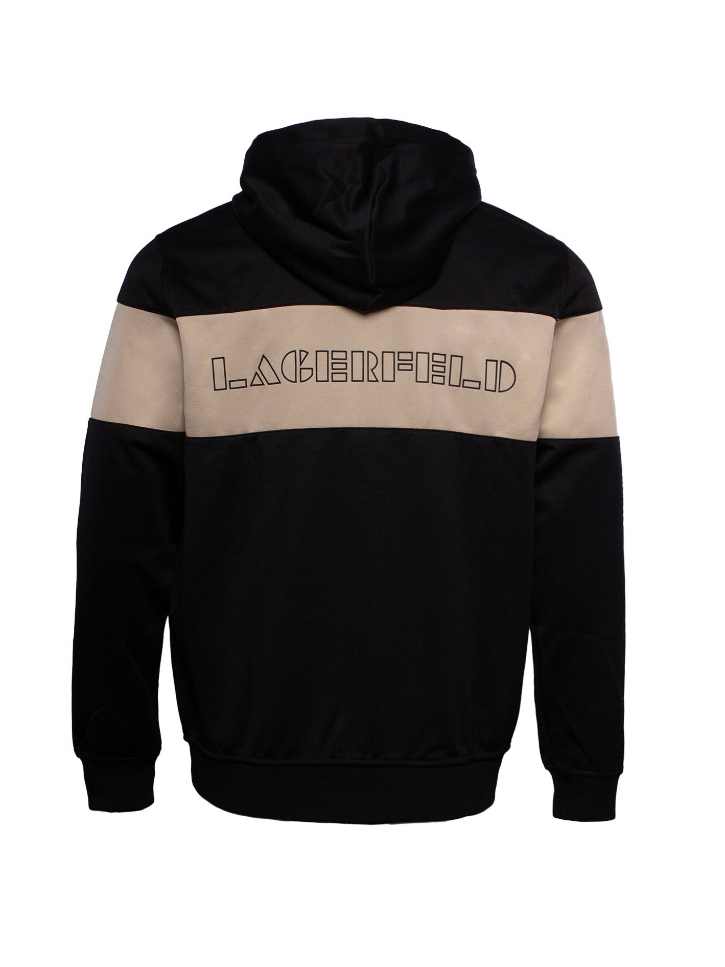 KARL LAGERFELD LOGO-PRINT ZIPPED HOODIE