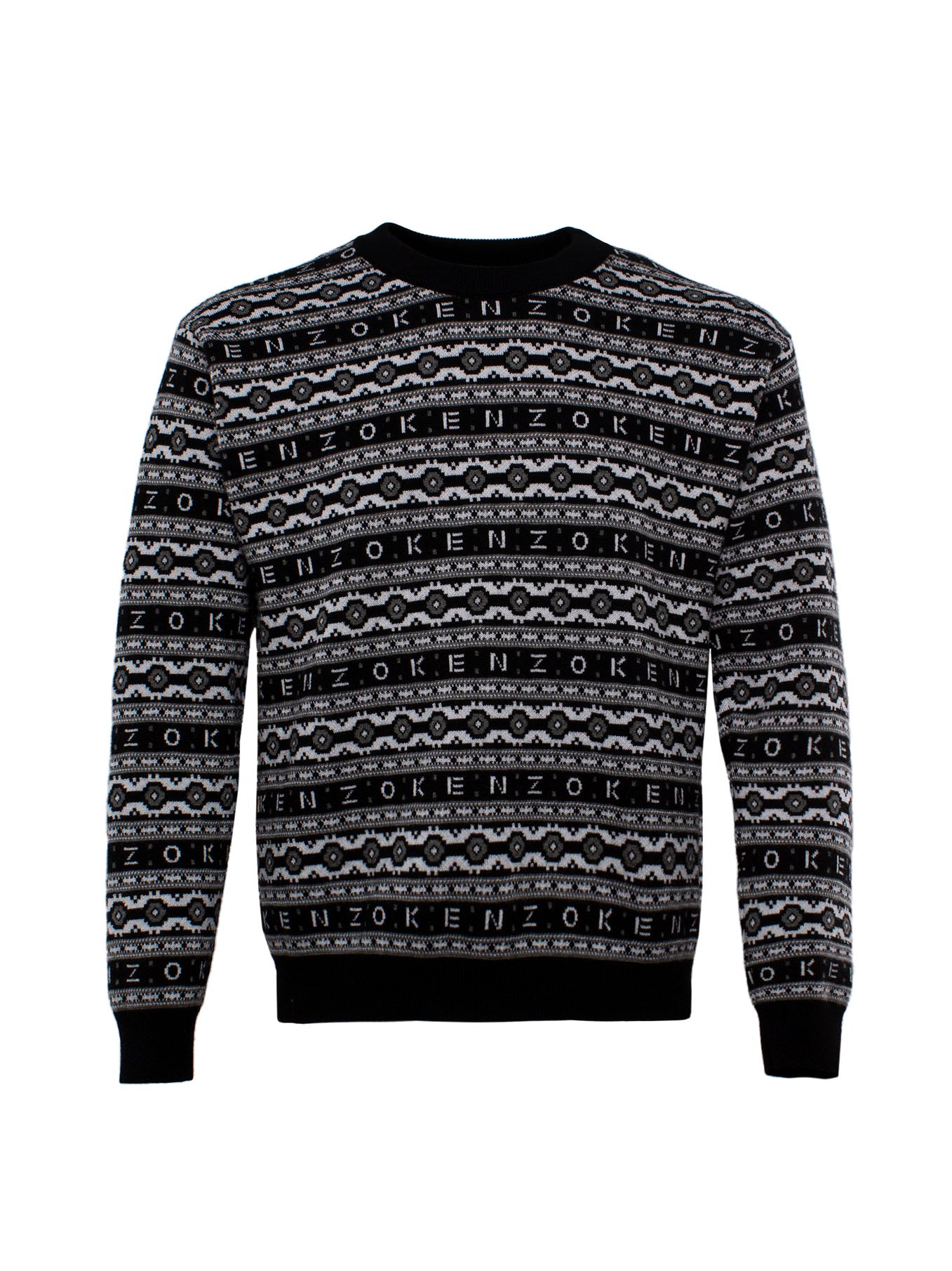 LOGO-JACQUARD WOOL JUMPER