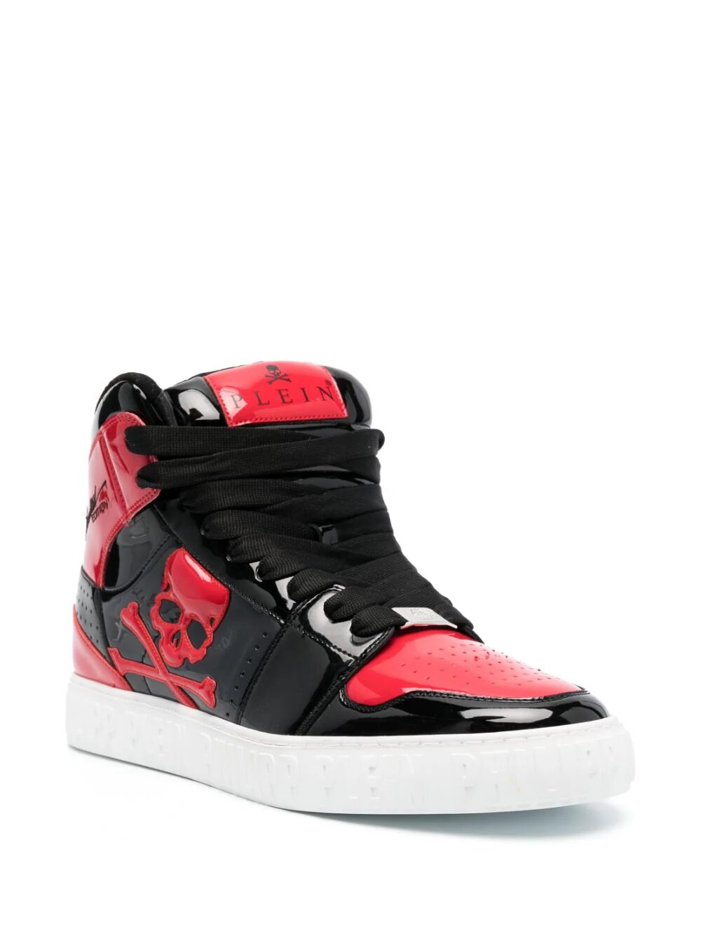 PHILIPP PLEIN SKULL & BONES HIGH-TOP SNEAKERS