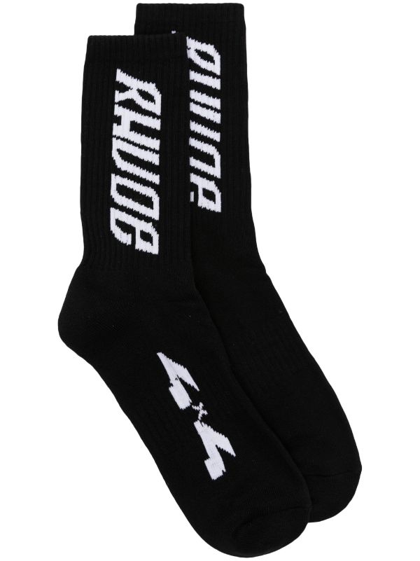 RHUDE LOGO-JACQUARD ANKLE SOCKS